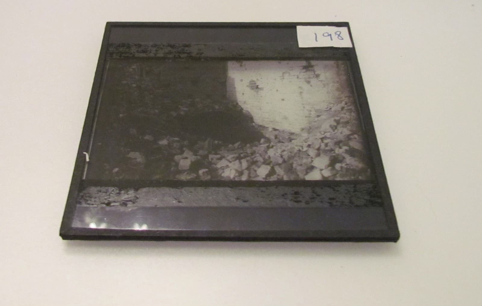 Glass Magic lantern slide ENTRANCE TO UNDERGROUND BUNKER  WW1 2