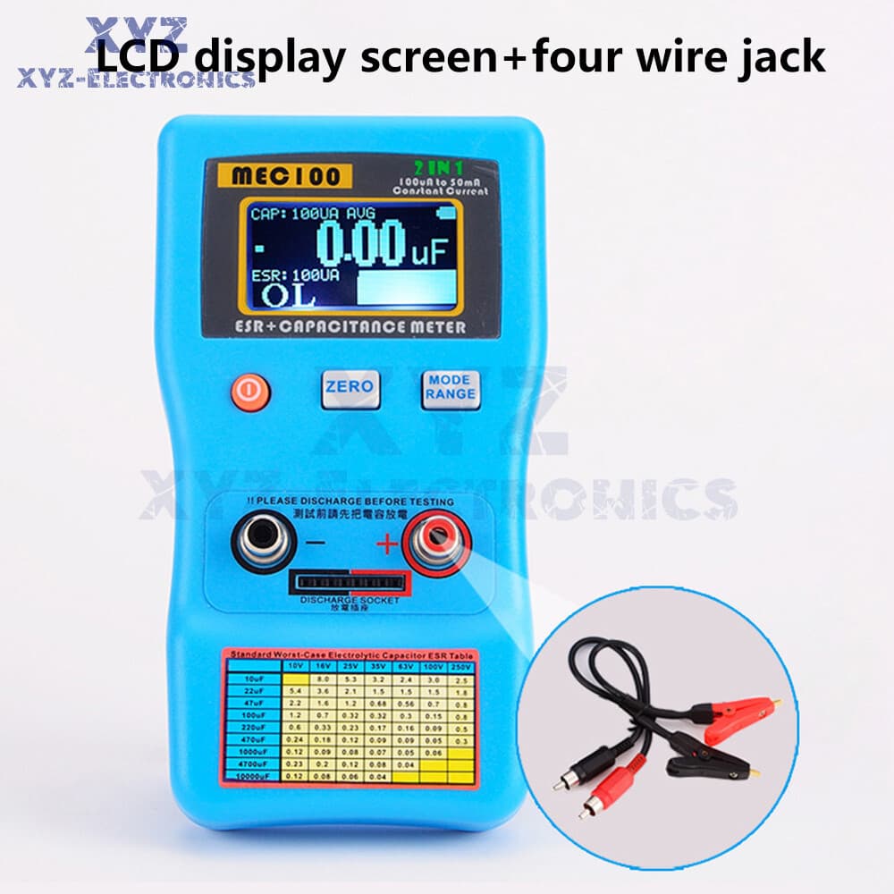 MEC-100 High-precision Capacitance Analyzer ESR Meter Digital Display Auto Rang 6