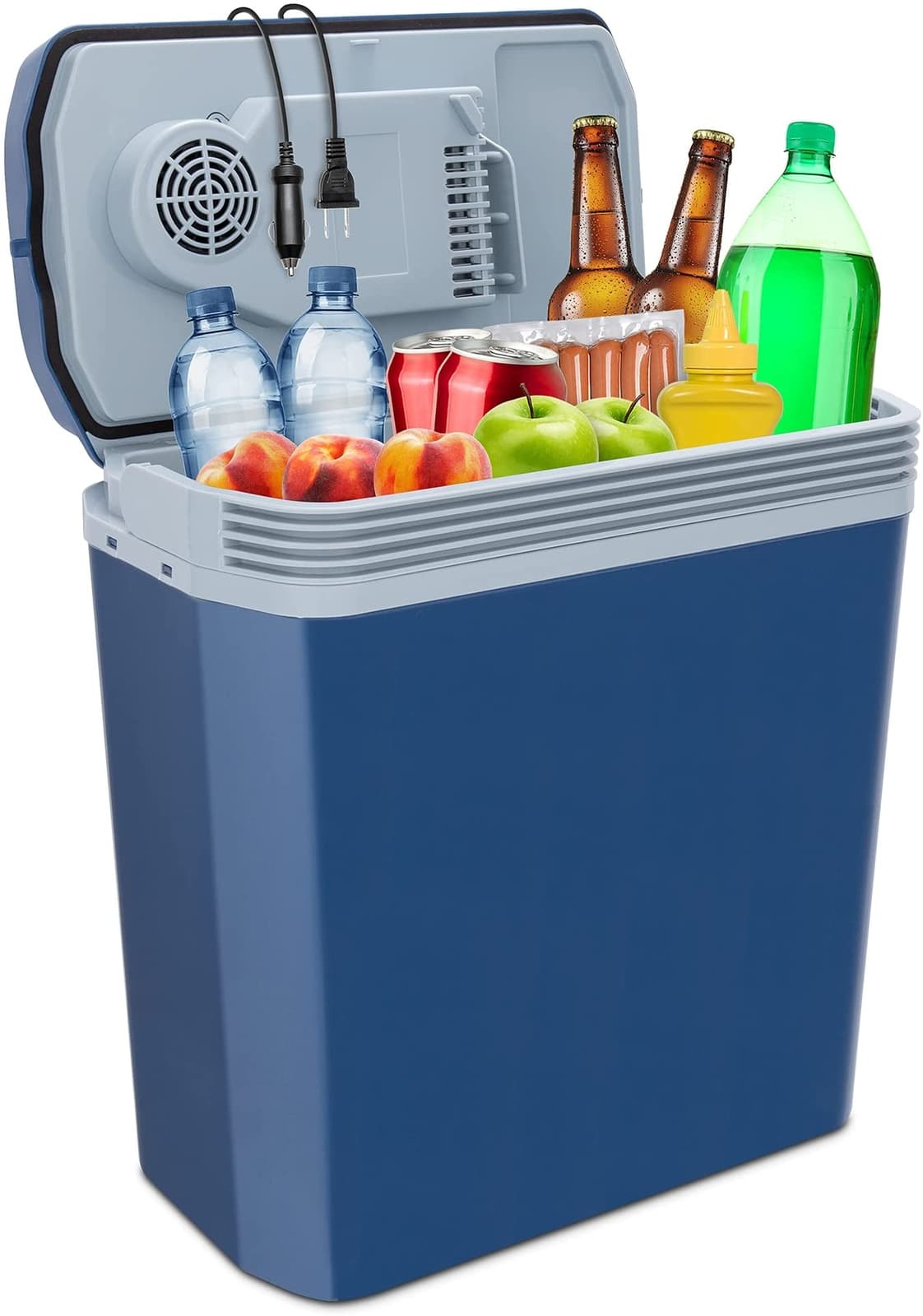 Ivation 24L Electric Cooler & Warmer Portable Car Fridge with Handle for Camping