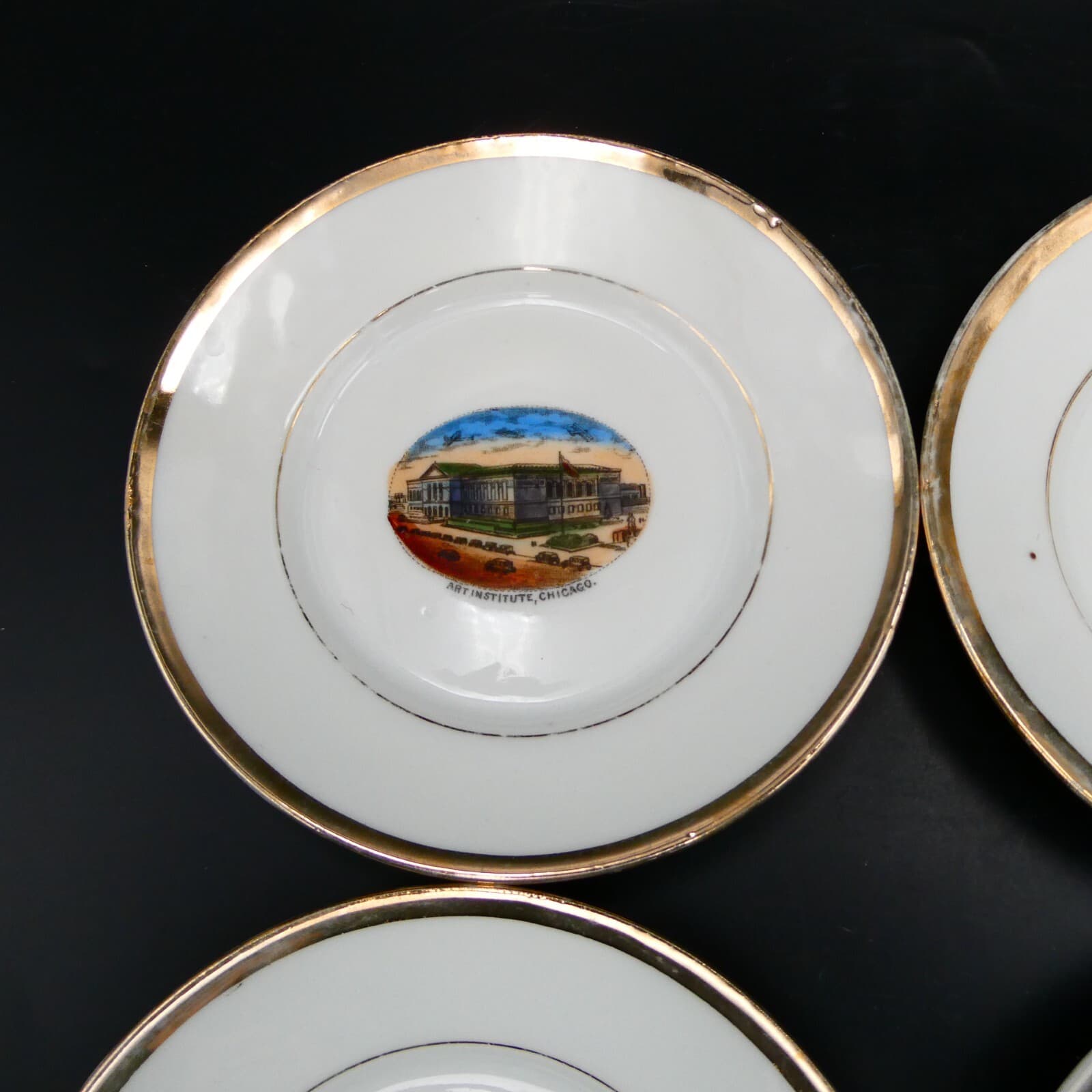 Antique Chicago Illinois Souvenir Plates Set of 6 Wacker Dr Art Institute Pier 2