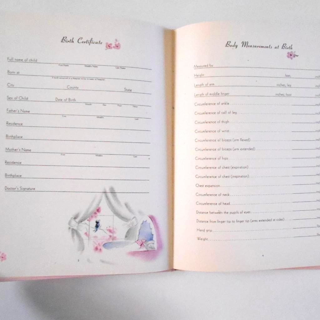 Baby's Memoir Memory Book Journal Little King Publishing Vintage 1940s 4