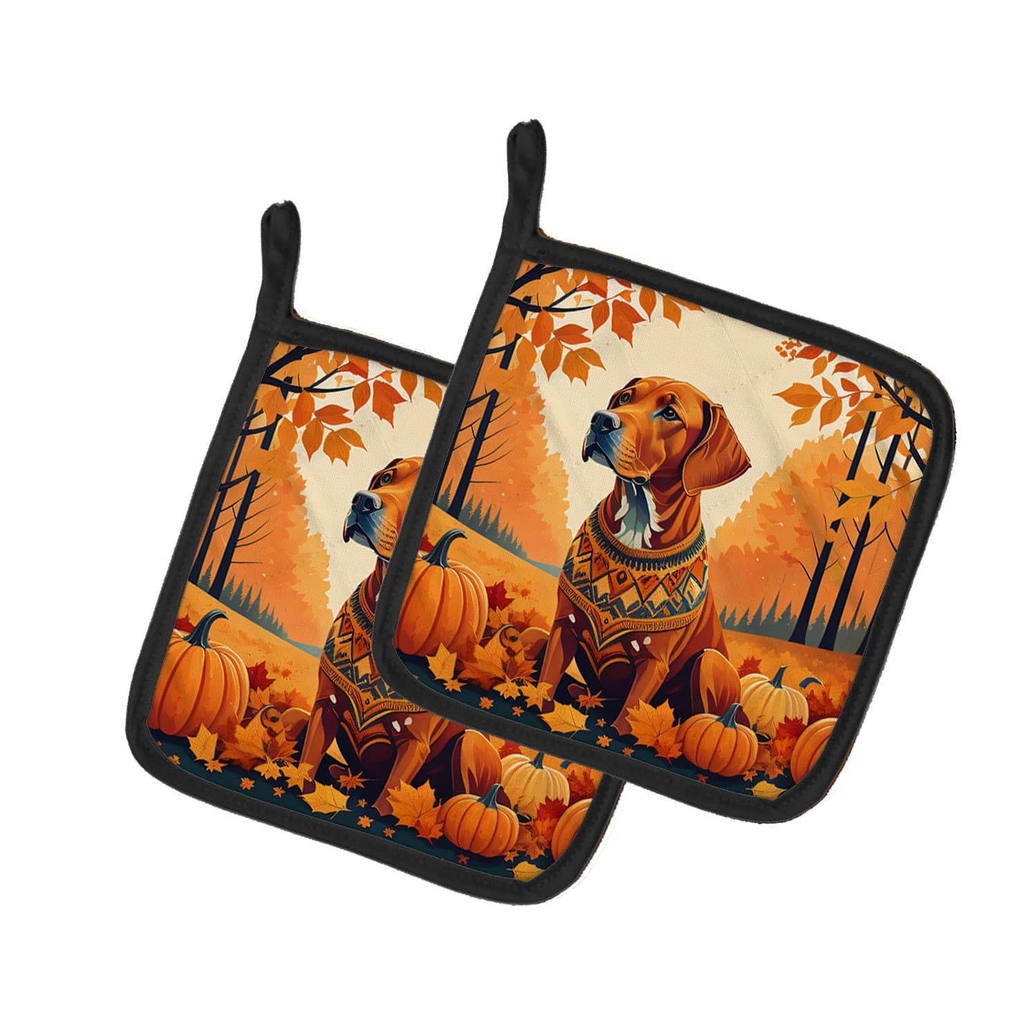Caroline's Treasures Vizsla Fall Pair of Potholders DAC1077PTHD