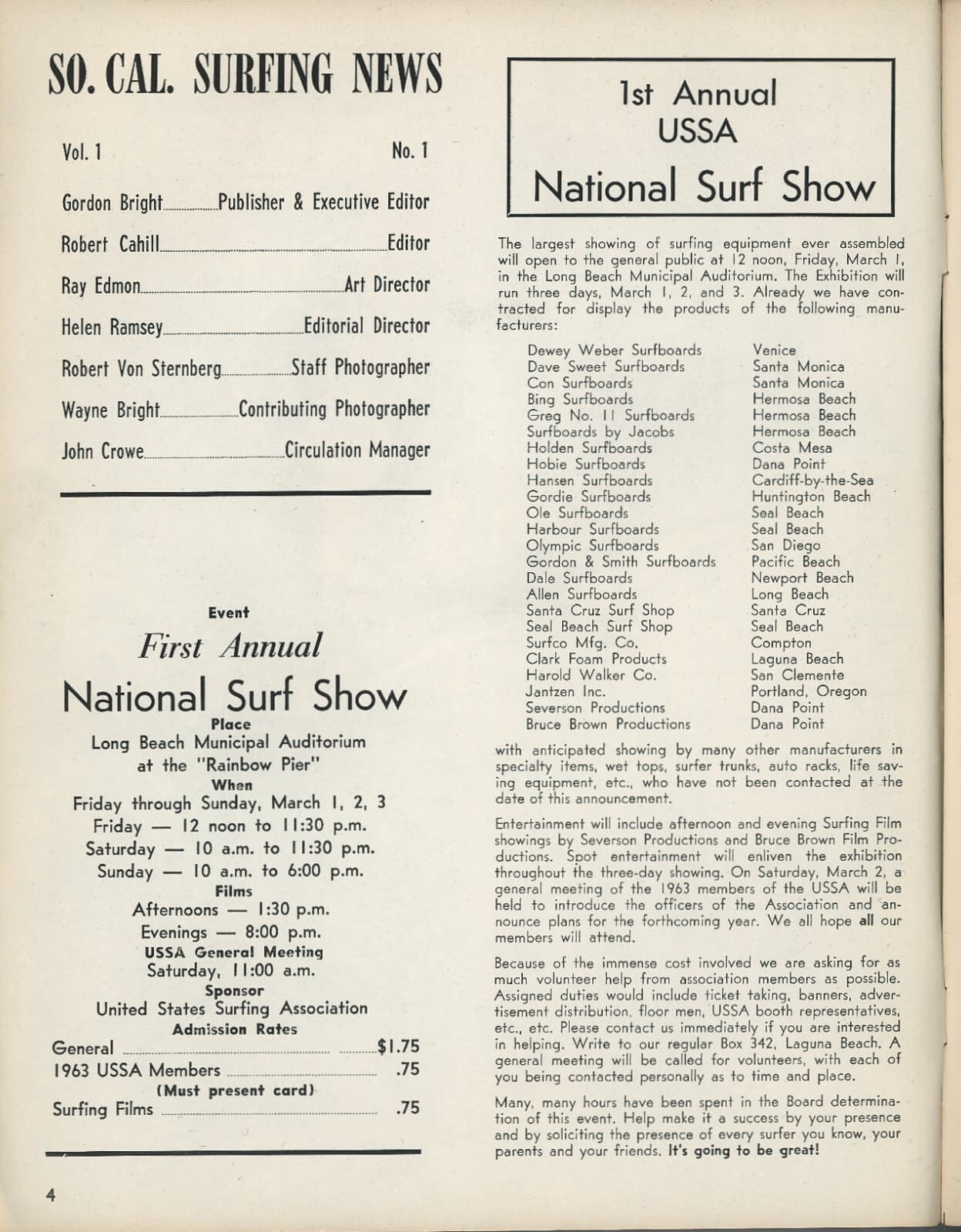 So-Cal Surfing News Magazine Jan. 1963 6