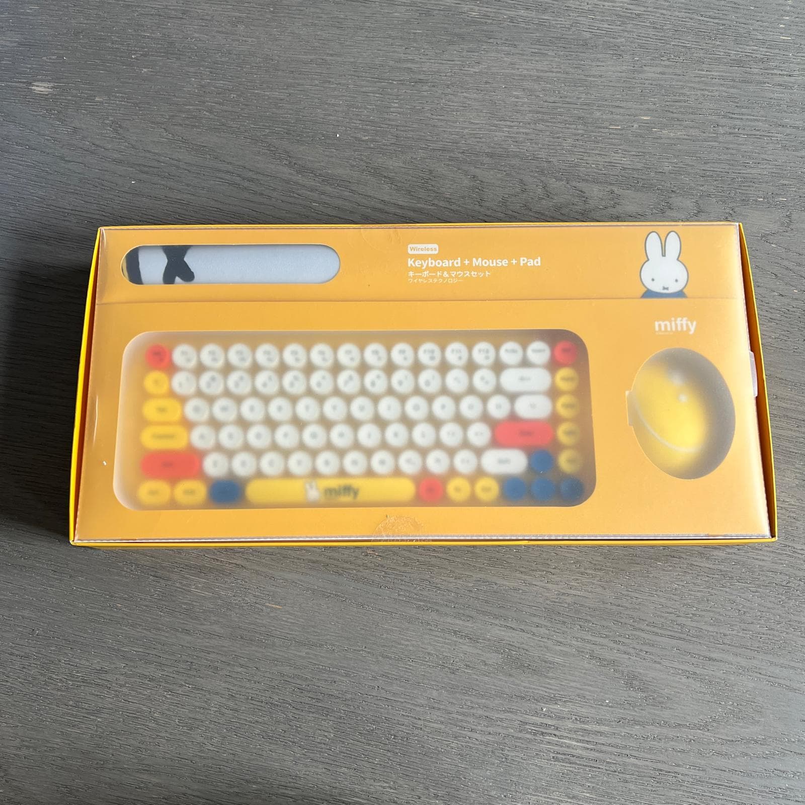 Miffy Dick Bruna Keyboard + Mouse + Mat Set Wireless Blue Yellow 5
