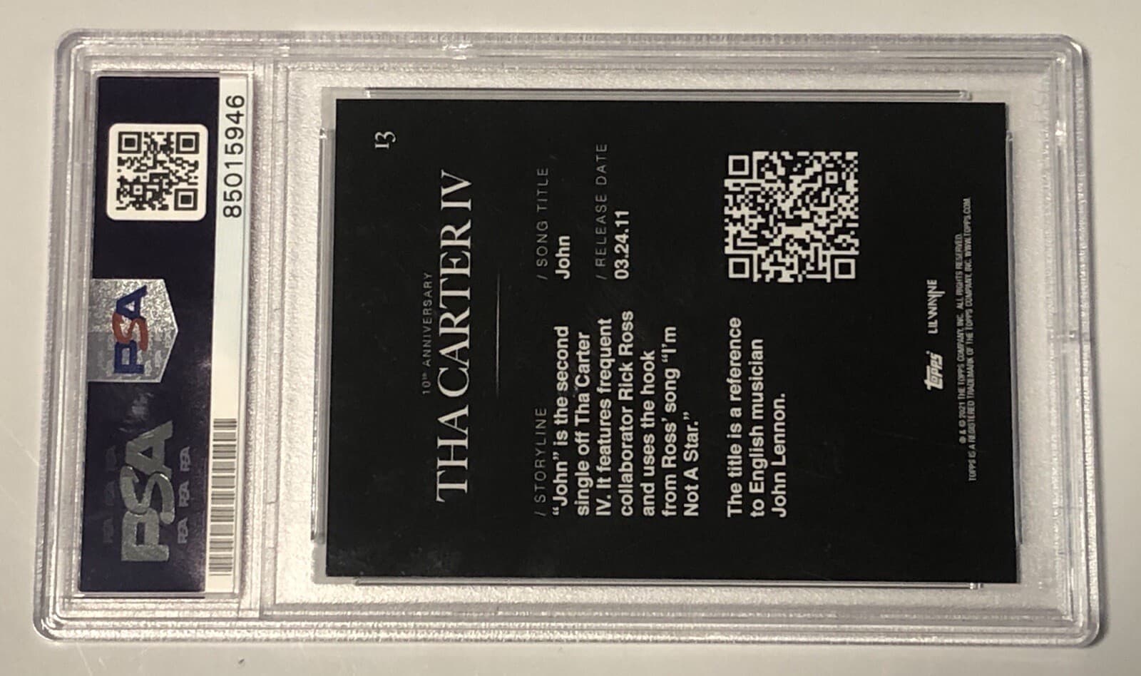 2021 Topps x Lil Wayne Signed Trading Card PSA Auto 10 Tha Carter IV Weezy PROOF 2