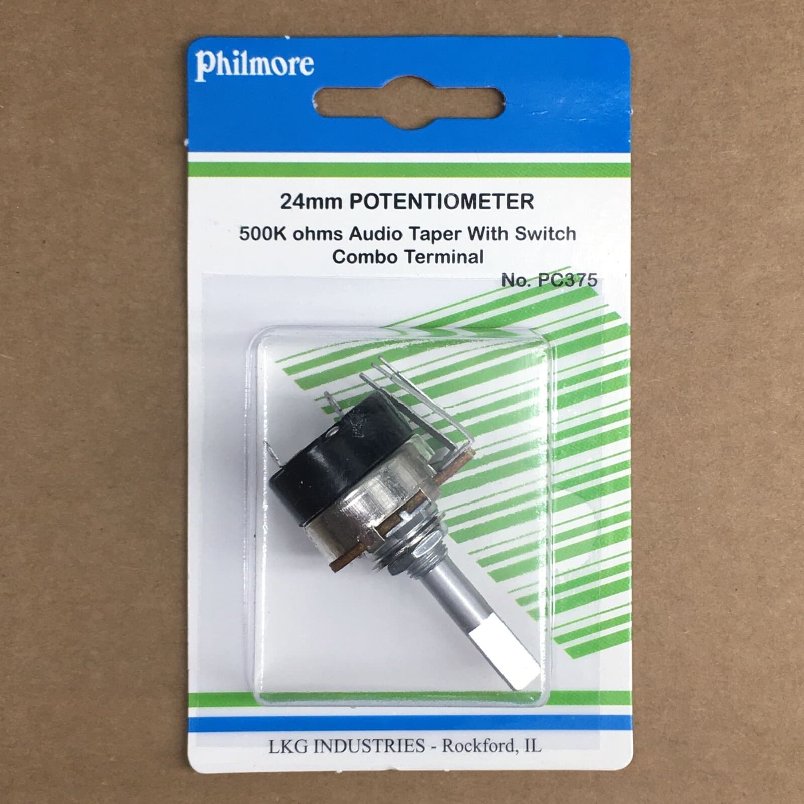 NEW Volume Control Audio Taper 500K Ohm 24mm Potentiometer With On-Off Switch