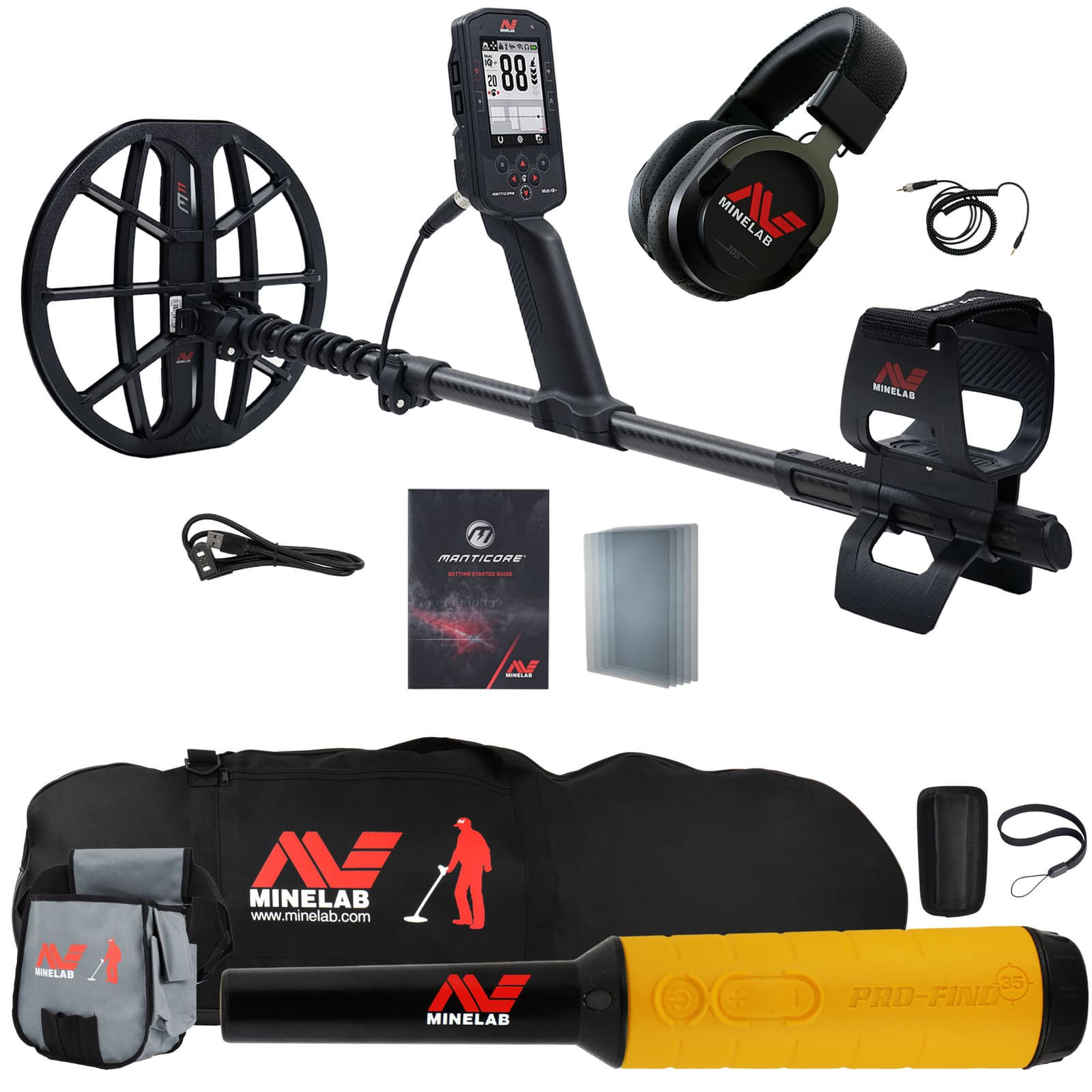 MINELAB Manticore High Power Metal Detector w/ Pro Find 35, Carry Bag, and More 2