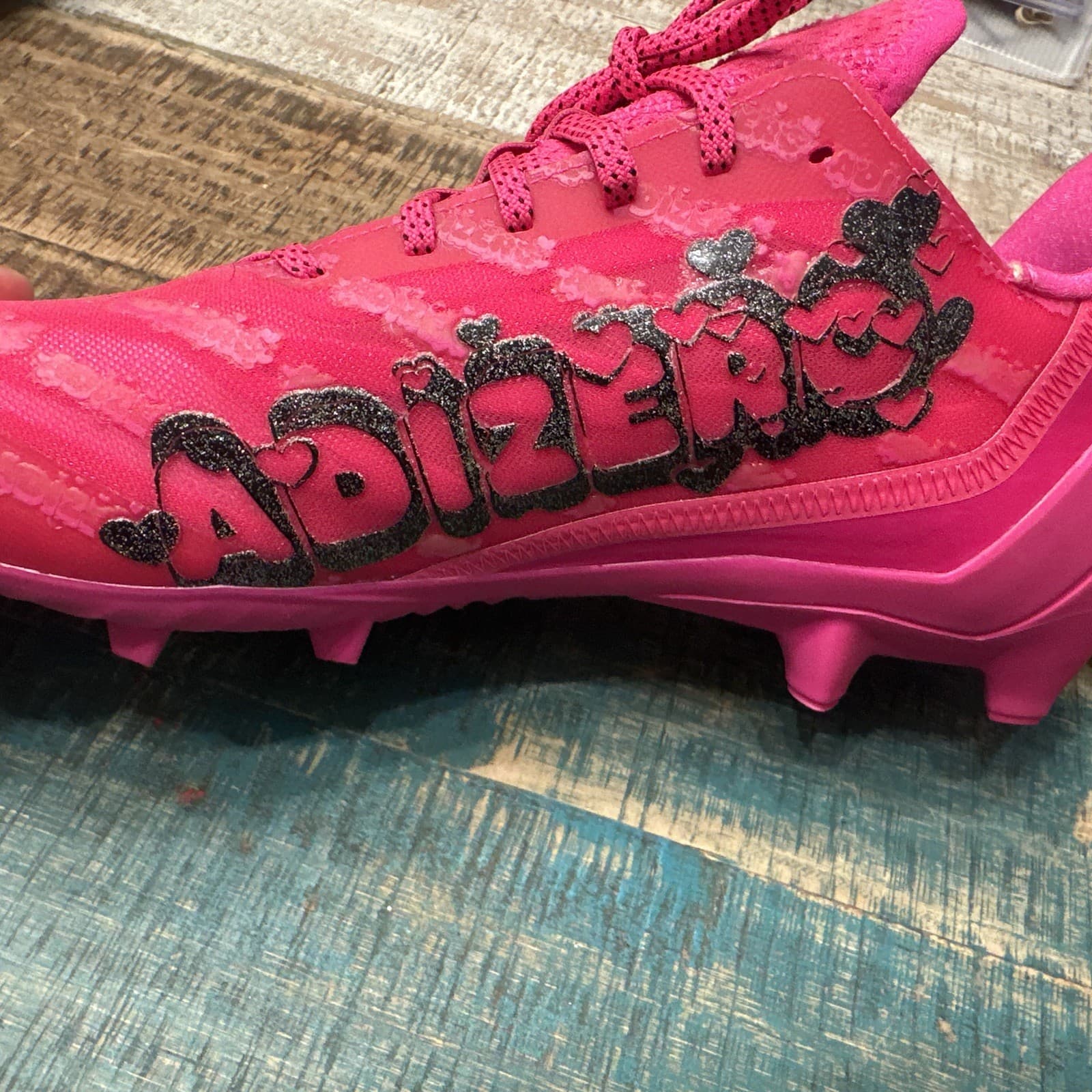 Adidas Adizero 'Big Mood' Football Cleats Pink GX7901 Men Size 12.5 2