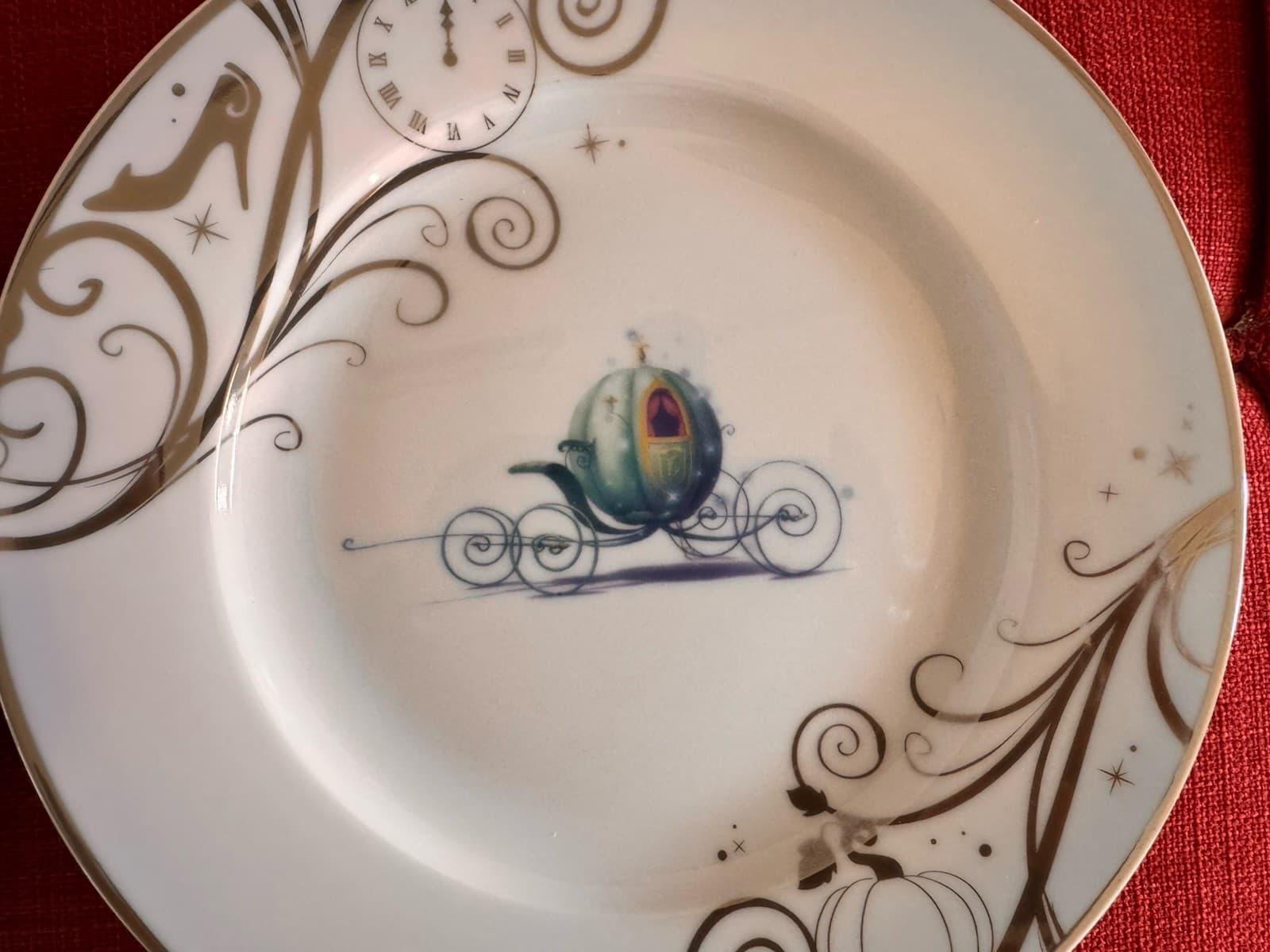 Disney Princess Cinderella Salad Plates Set Of 2 Silver Swirls Hand Wash Only 6