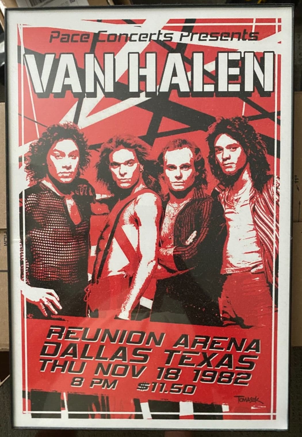 Van Halen 12x18 Framed Concert Bill- Dallas Nov 18 1982 Reunion Arena Framed