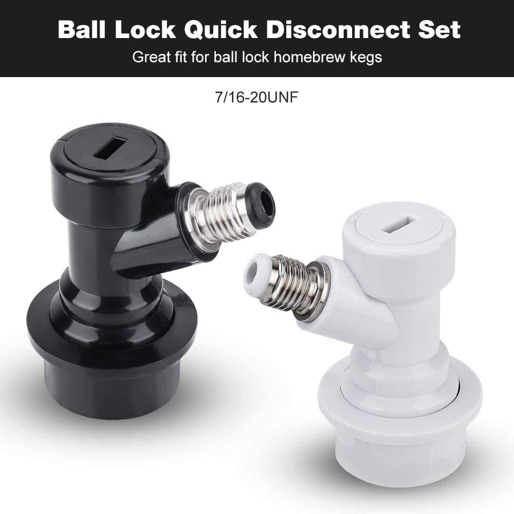 FERRODAY Ball Lock Keg Disconnect 2 pairs of ball lock keg fittings, Red  5