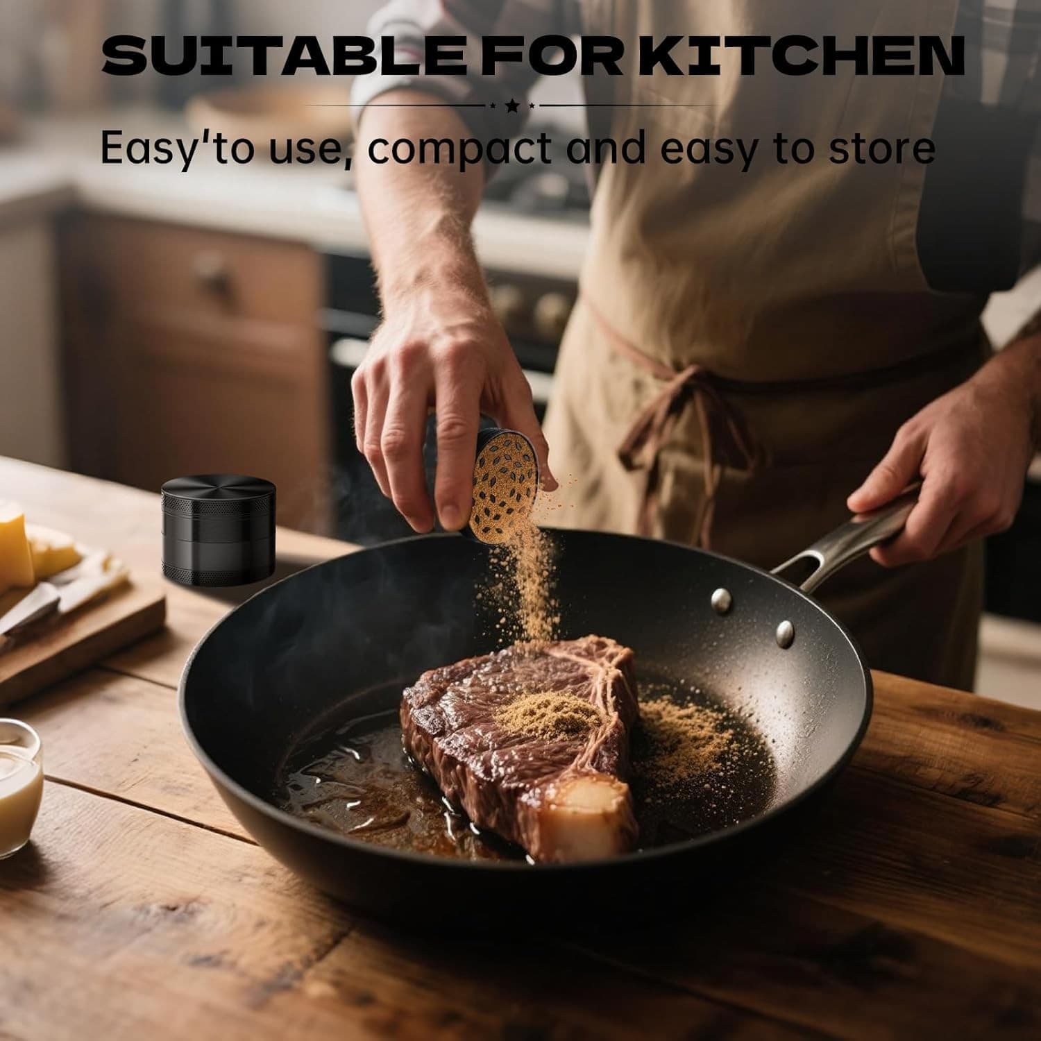 SPACE CASE Grinder Magnetic Herb - Medium 2.5 inch (BLACK) 4 Pcs - US SELLER 2