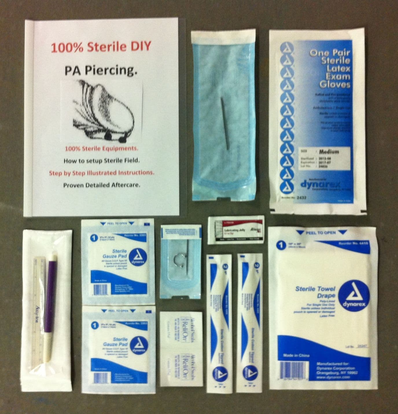 Sterilized 14G PA Piercing Kit with 8G RECEIVING TUBE with Horseshoe & Guide.