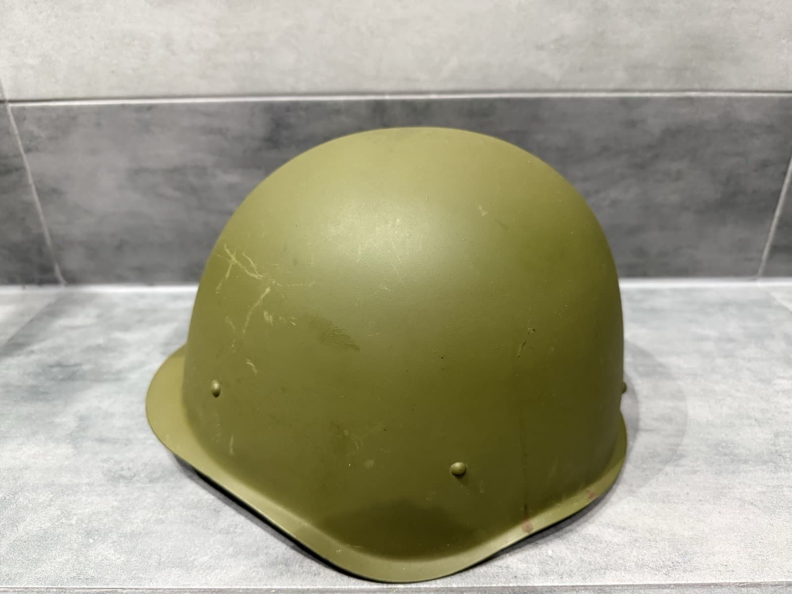 Original Russian Army WW2 SSh-40 Steel Soviet Helmet Liner Chinstrap USSR Size 2 6