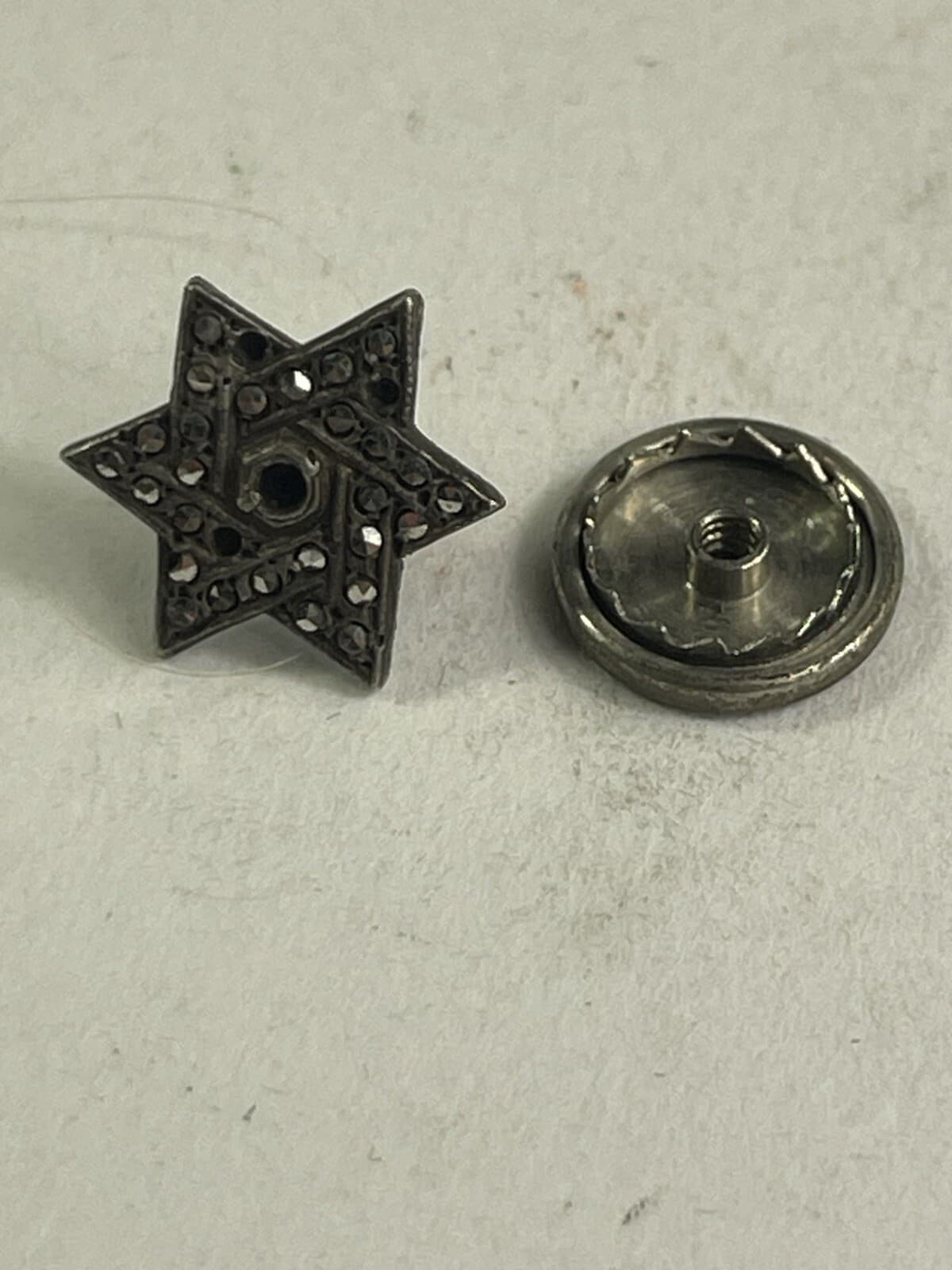 Star of David Lapel Pin Sterling Silver Pre Owned Antique Estate 4