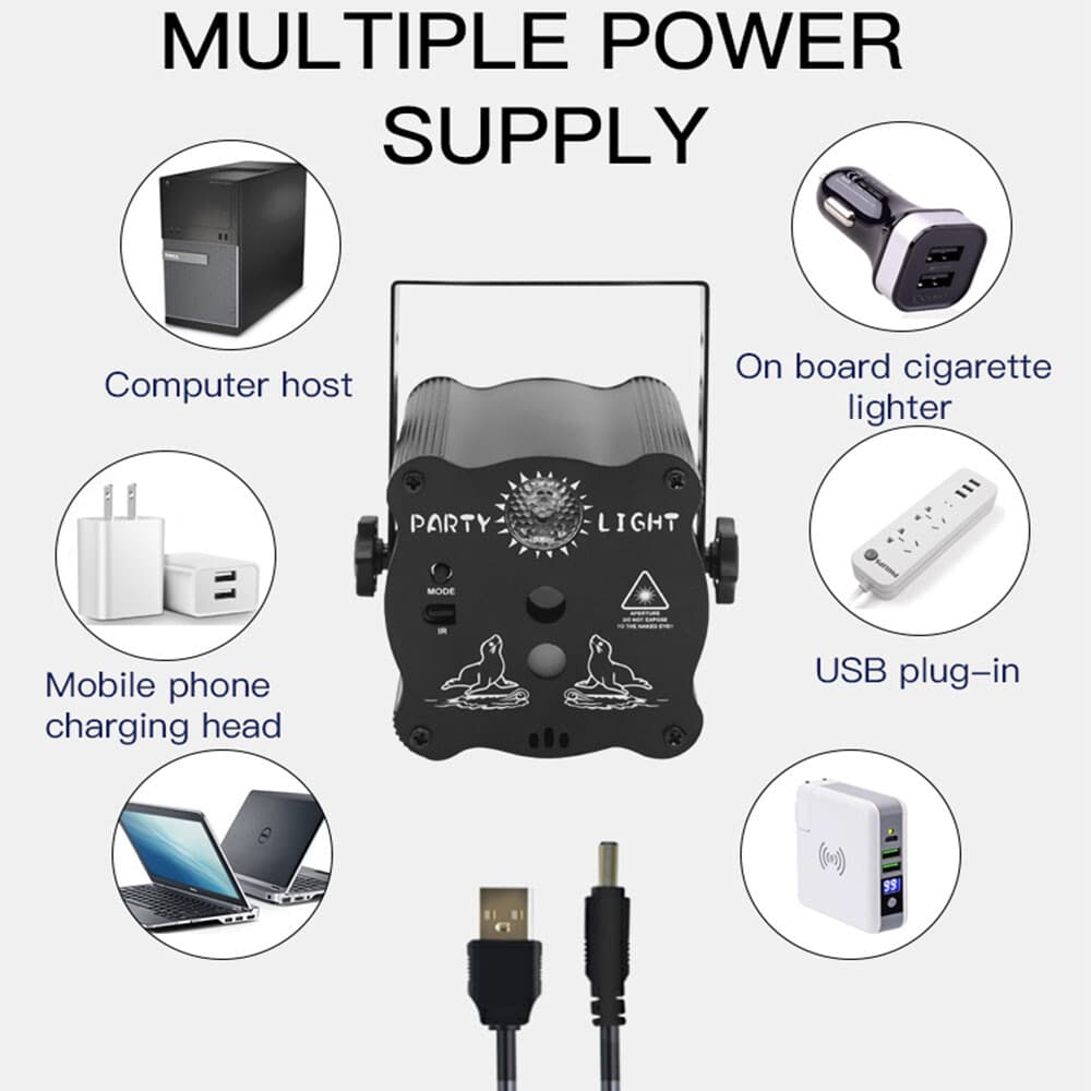 LED Disco Lights Party Laser Stage Light Strobe DJ KTV Show Lighting Dance Lamp 5