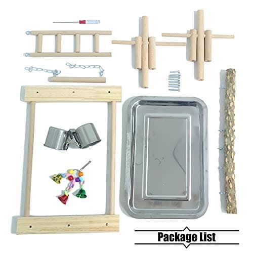  Bird Playground Parrot Playstand Birds Play Stand Wood Exercise Perch Gym  5