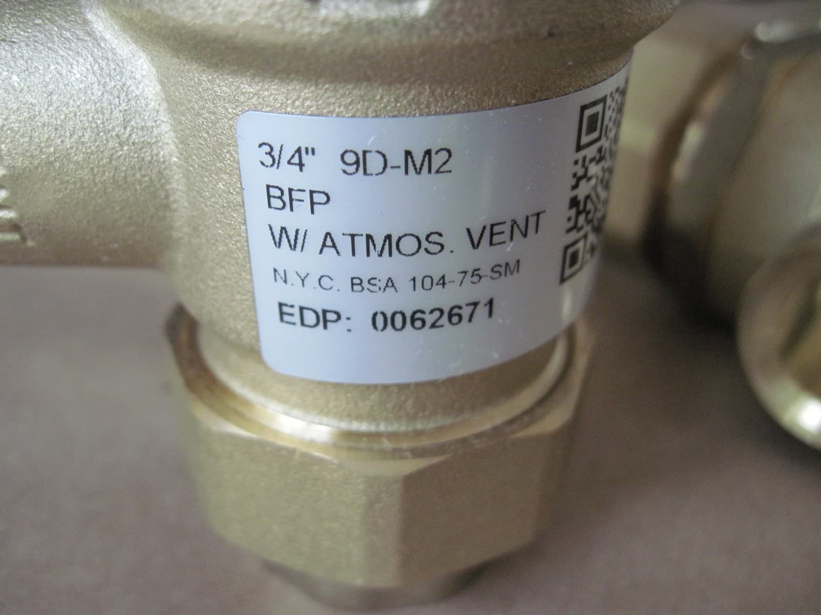 Watts 3/4 9D-M2 Backflow Preventer Dual Check Valve w/ Atmospheric Vent, 0062671 2