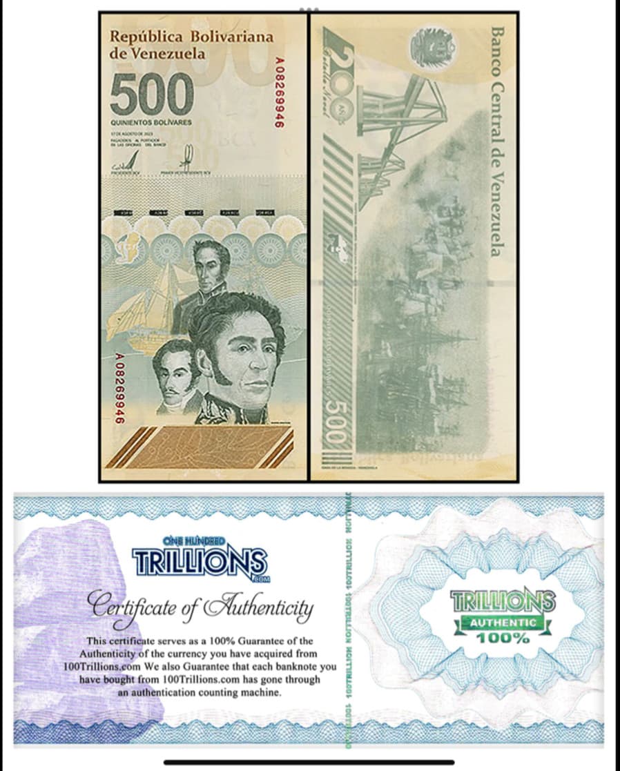 VENEZUELA 500 DIGITALES qty 1 2023 UNC 500 million bolivar SOBERANO