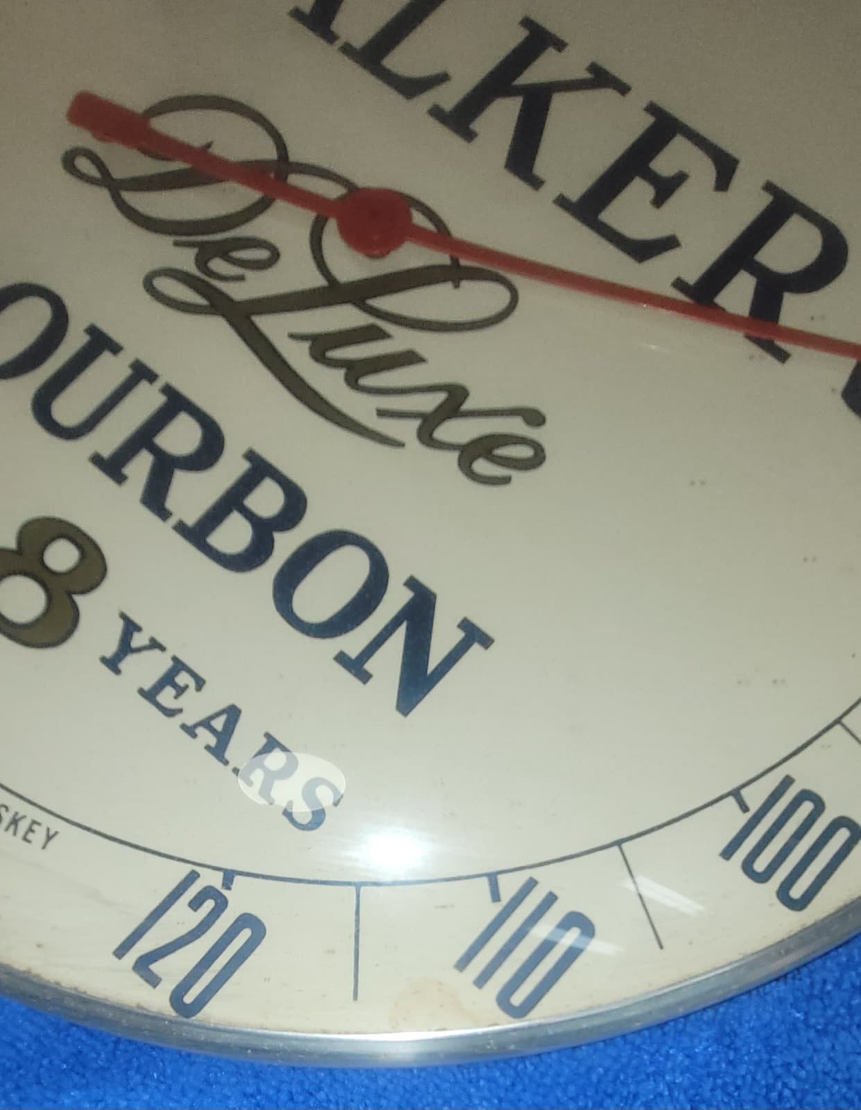 Vintage WALKERS Deluxe Bourbon Bubble Glass "working" Thermometer Sign 1960s 3