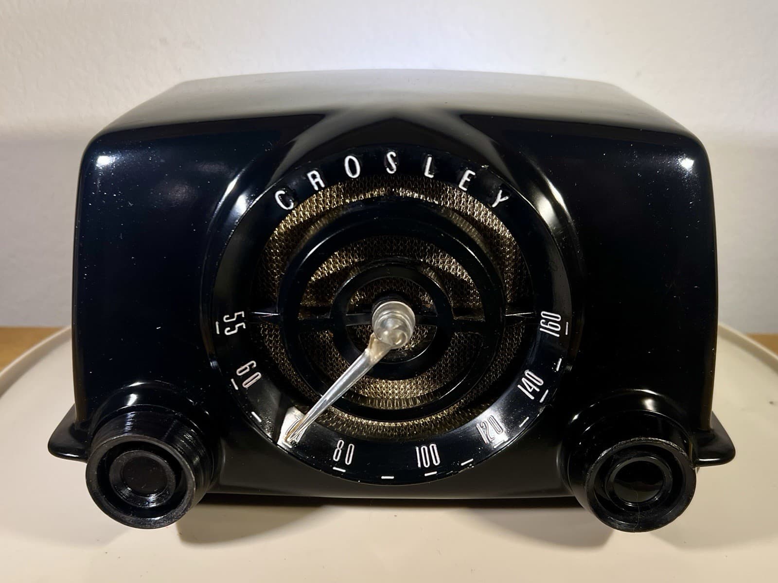 Nice 1951 Crosley 11-104U Dynamic Black Bakelite “Bullseye” Tube Radio No Power 2