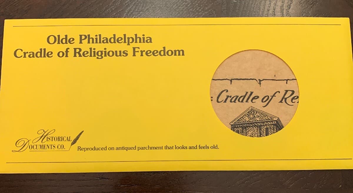 Olde Philadelphia: Historic Church Map Replica Document 2