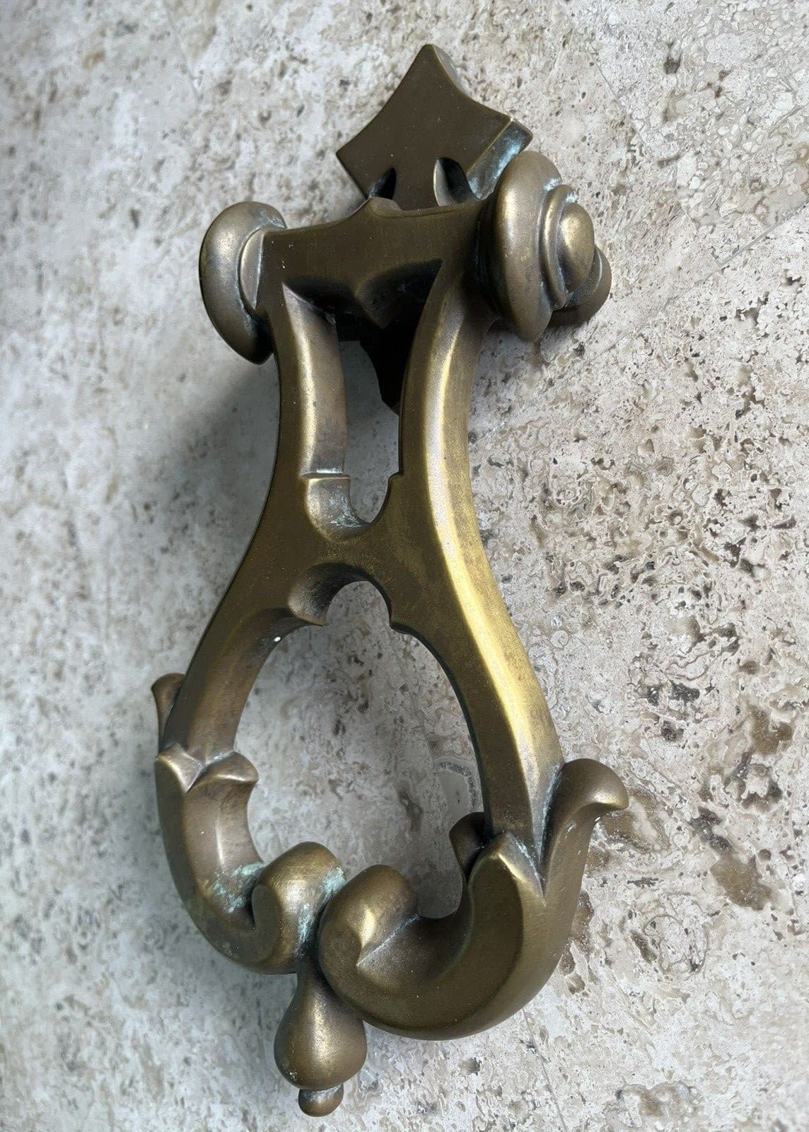 LARGE 10" ANTIQUE c.1903 ART NOUVEAU ARCHITECTURAL SALVAGE DOORKNOCKER 4