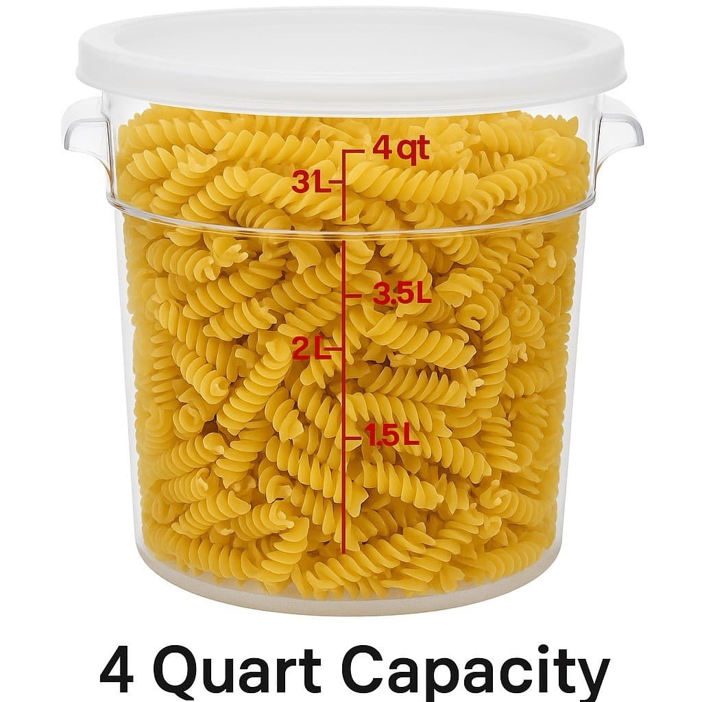 Cambro 4 Qt Round Food Storage Containers w/ Lids 3-Pack BPA-Free 5