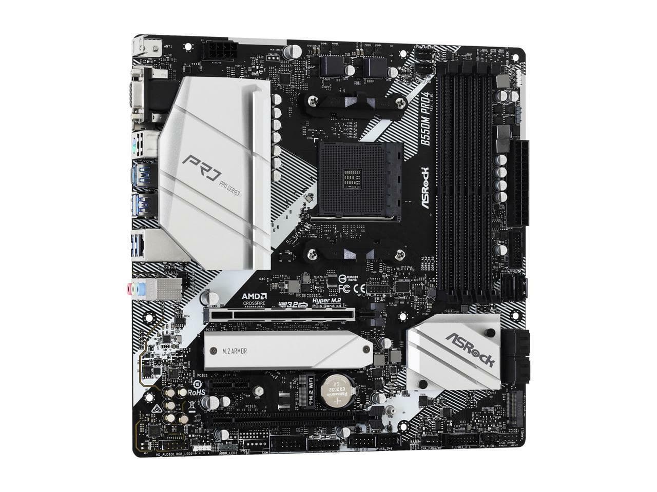 ASRock B550M PRO4 AM4 AMD B550 SATA 6Gb/s Micro ATX AMD Motherboard 3