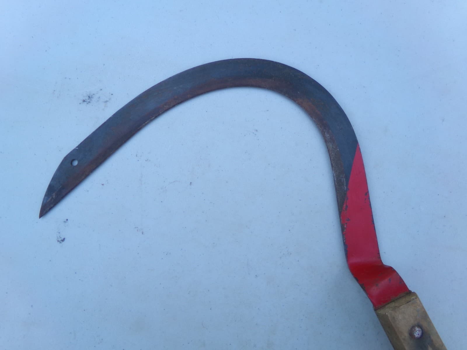 Vintage  Farm Hand Scythe Sickle Rustic Hand Tool Marked 3