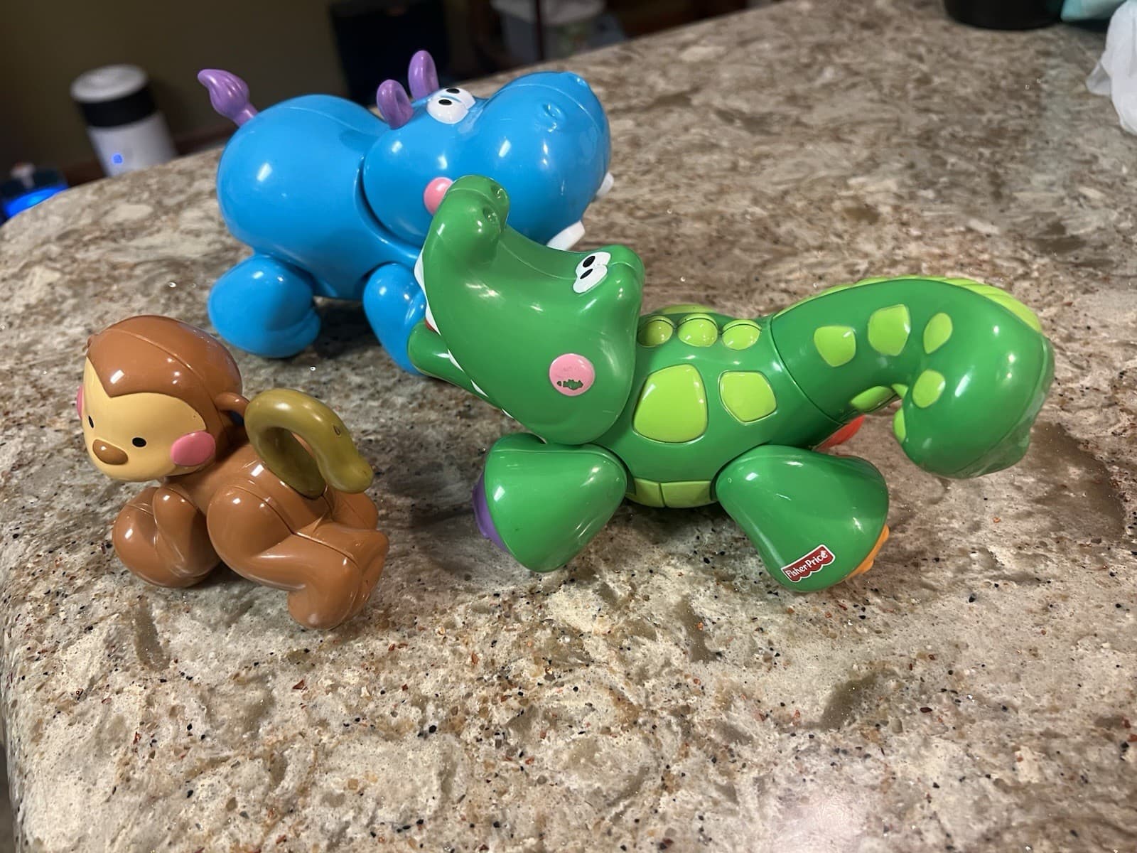 Fisher Price Amazing Animals Monkey, Alligator, and Hippo - Figures Set Of 3
