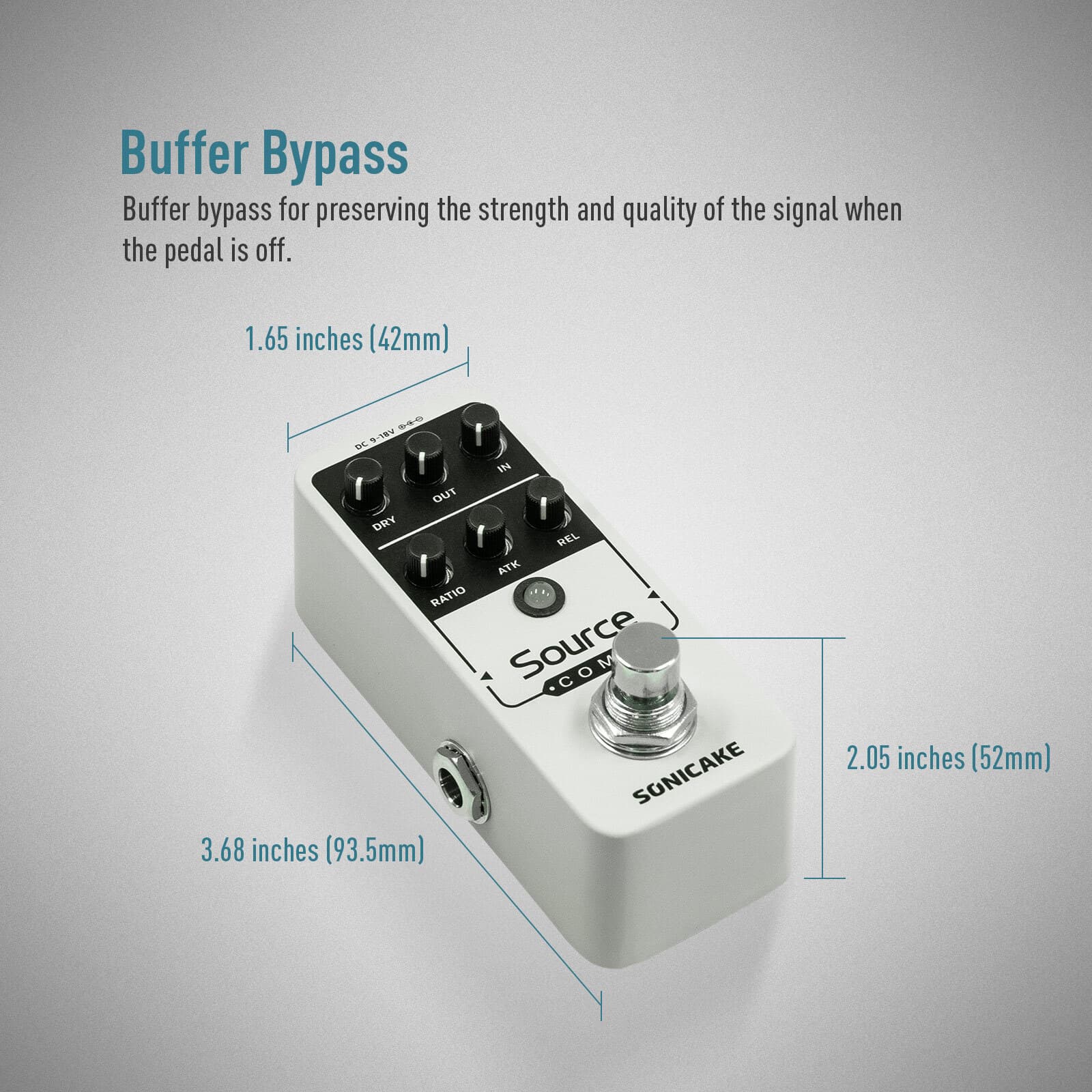 Sonicake Compressor Guitar Effects Pedal 100%-Analog Buffered-Bypass Source  5