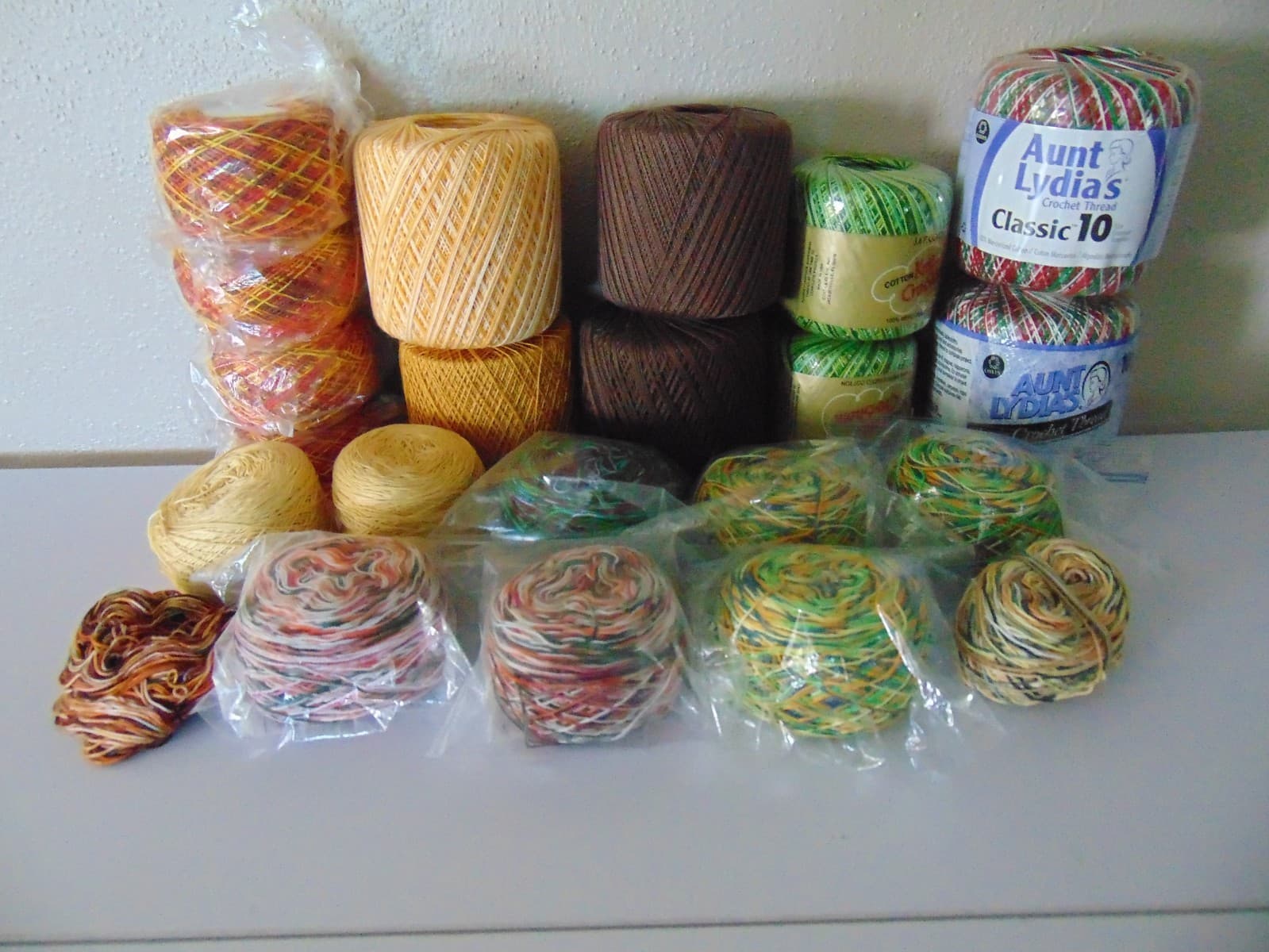 Lot Of 22 New Crochet Thread-Variety Lot-14 hand dyed-8 regular