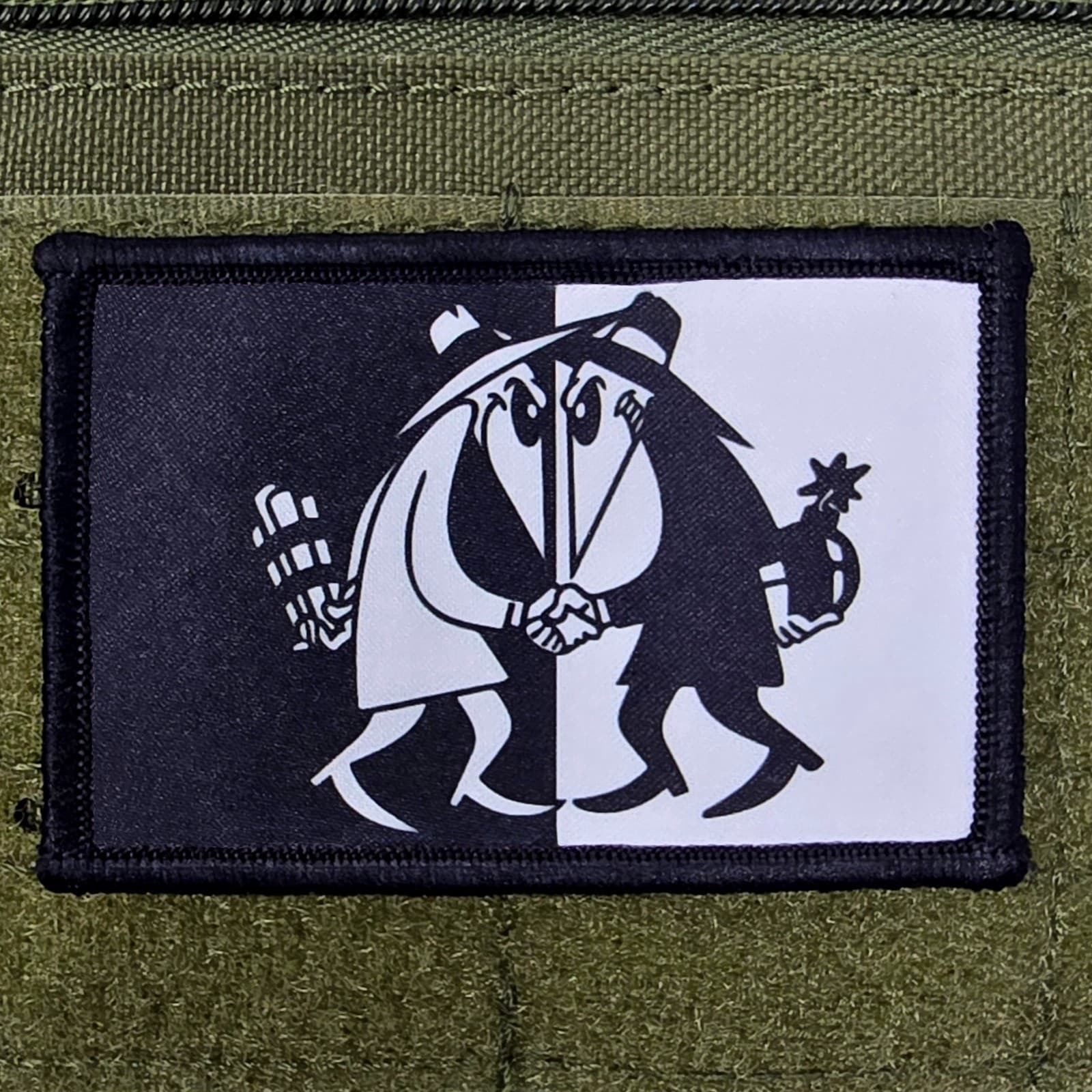 Spy vs Spy Patch Moral Tactical Military Army USA Flag Hook & Loop 068