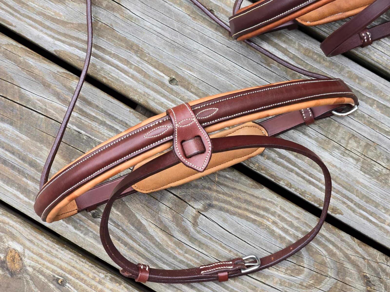 CWD Fancy Stitch Padded Monocrown Crank Caveson Noseband-Size 4-New-COLOR CHOICE 2