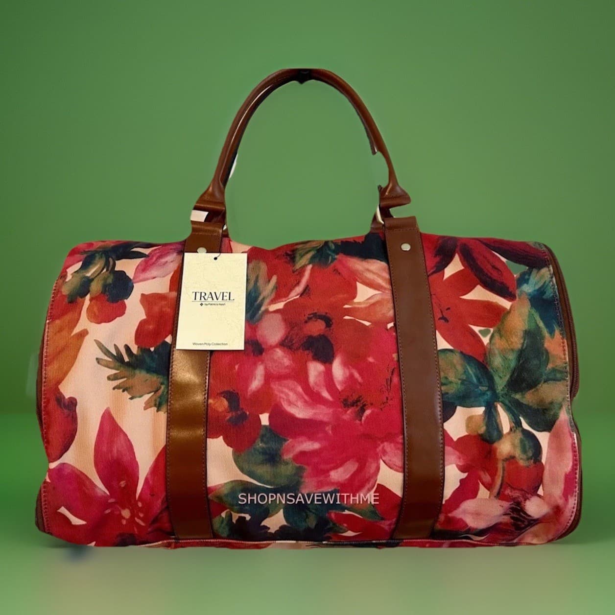 Patricia Nash Visalia Spring Multi Floral Travel Garment Duffel Bag NWT