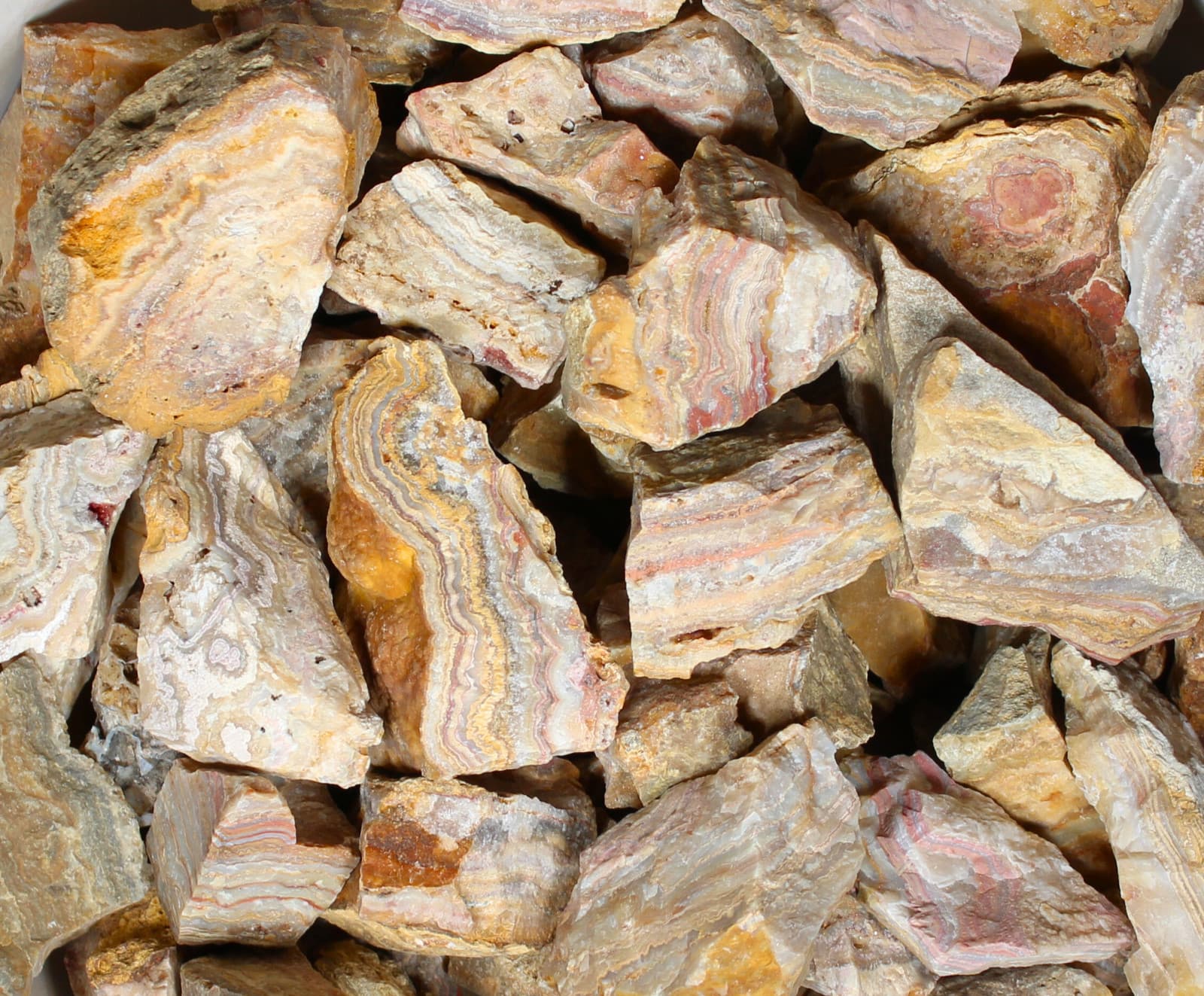 Yellow Lace Agate - Rough Rocks for Tumbling - Bulk Wholesale options 2