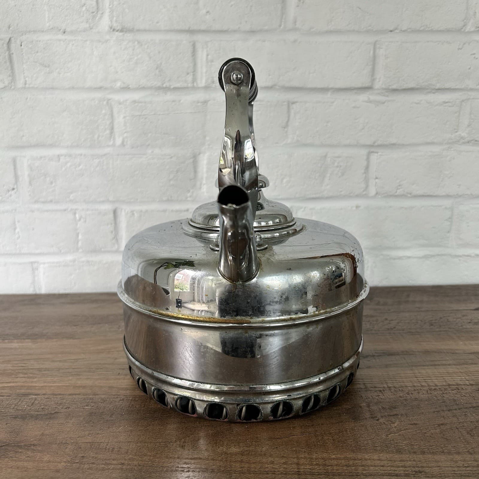 Vintage The Simplex Patent Kettle Chromed Solid Copper Reg # 786743 England 4