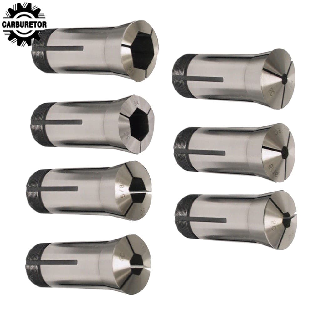 7Pcs Precision 5C Hex. Collet Set 1/4" 5/16" 3/8" 1/2" 5/8" 3/4" 7/8" TIR 0.0006 5