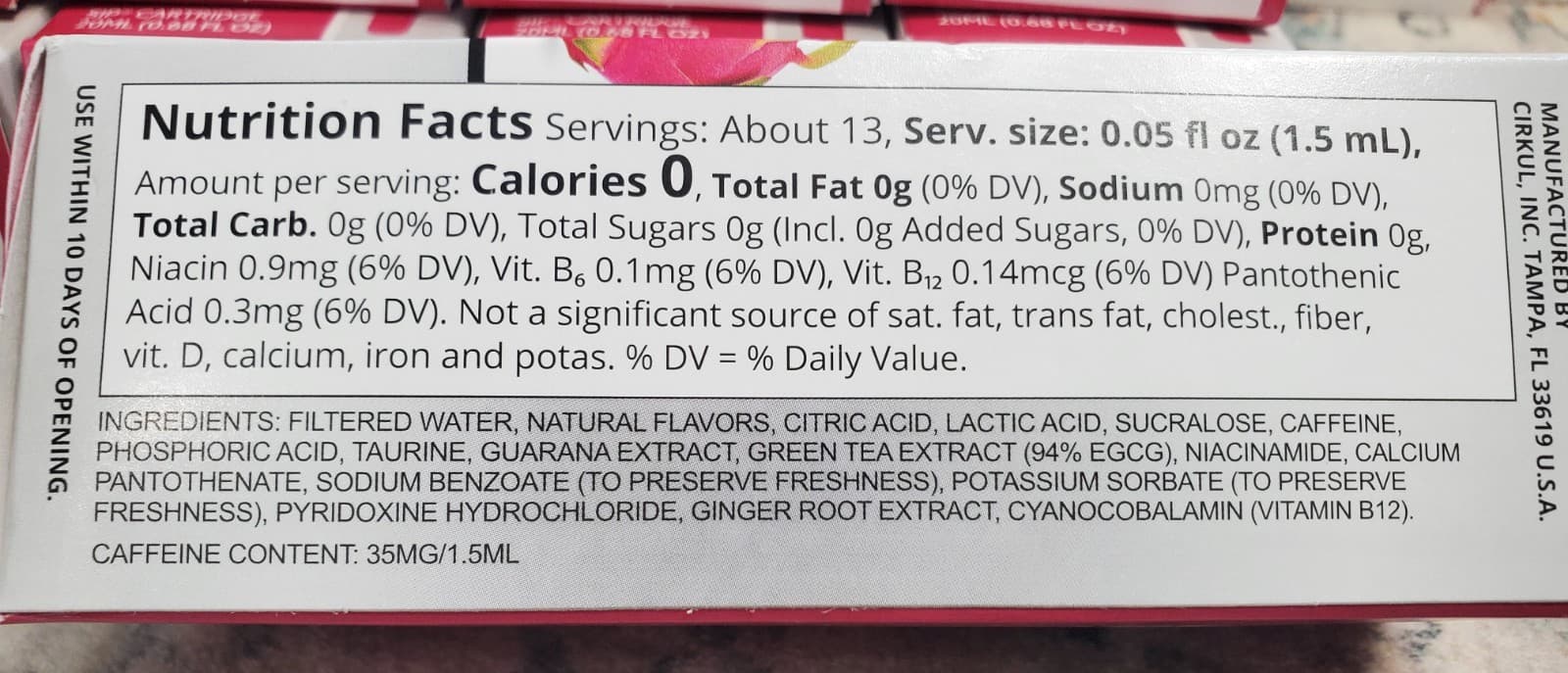 Cirkul Sabrocita Jamacia Hibisco Flavor Cartridge 5 pk 11/2026 4