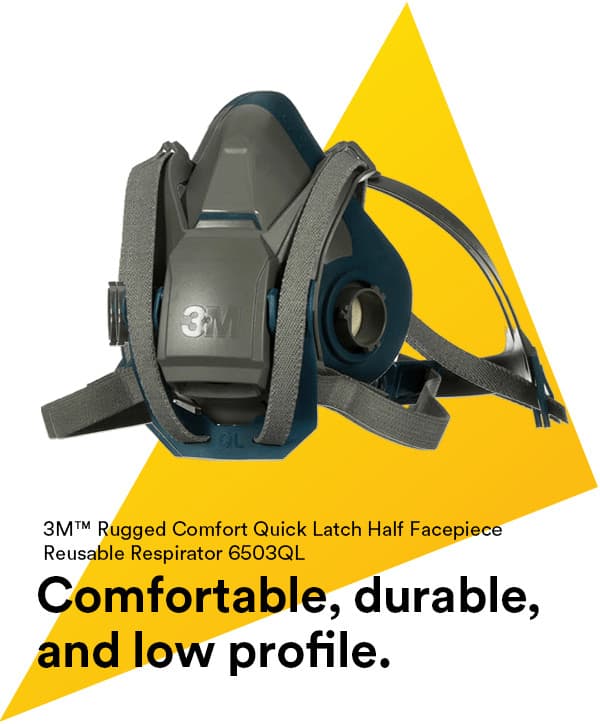 3M 6503QL Rugged Quick Latch Reusable HALF FACE RESPIRATOR Facepiece Mask LARGE 3