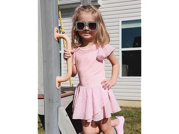 Girls Ballet Ruffle Dress Ballet Pink Girl's 5