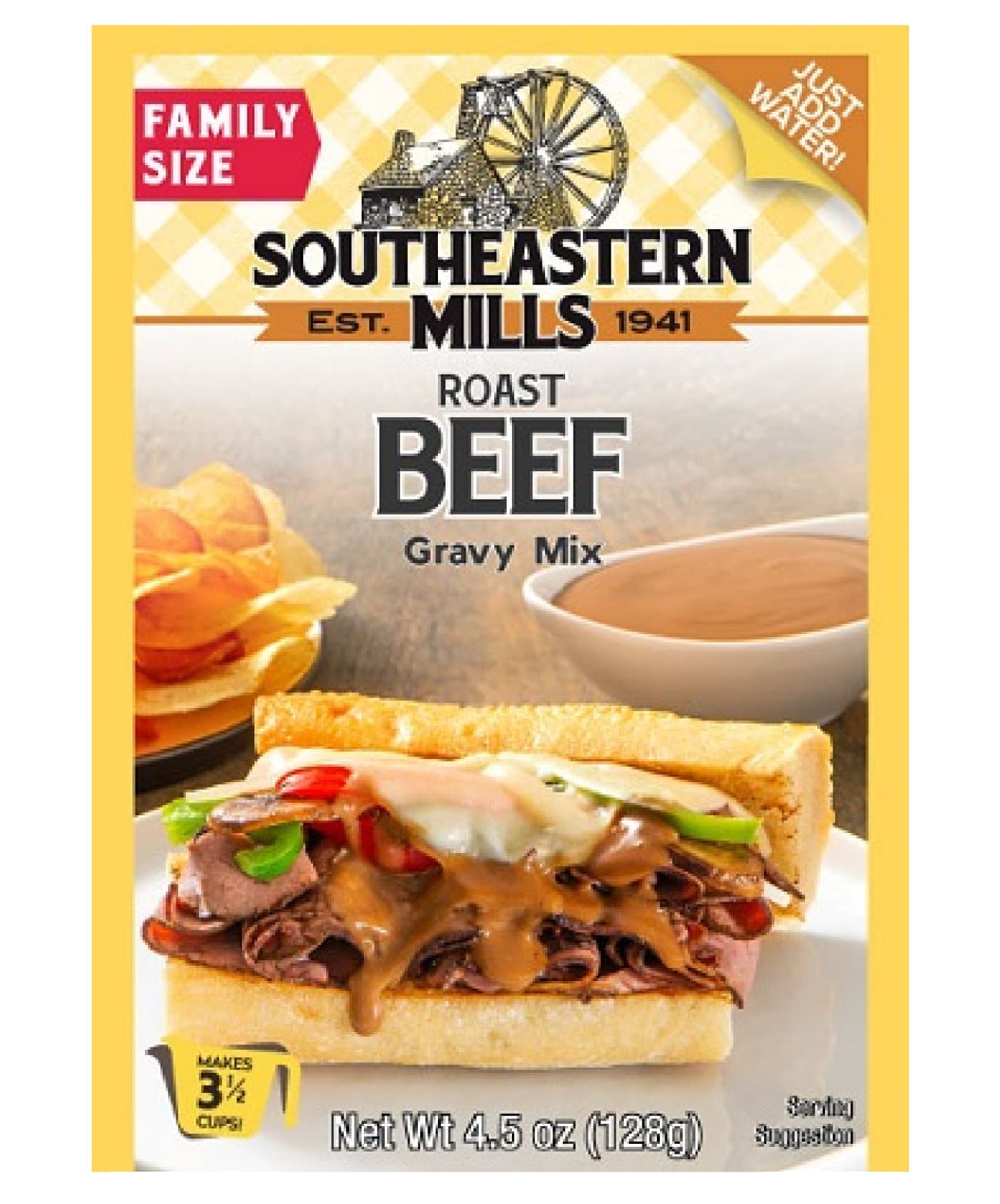 24x Packs Southeastern Mills Roast Beef Gravy Mix, Family Size - 4.5oz Each