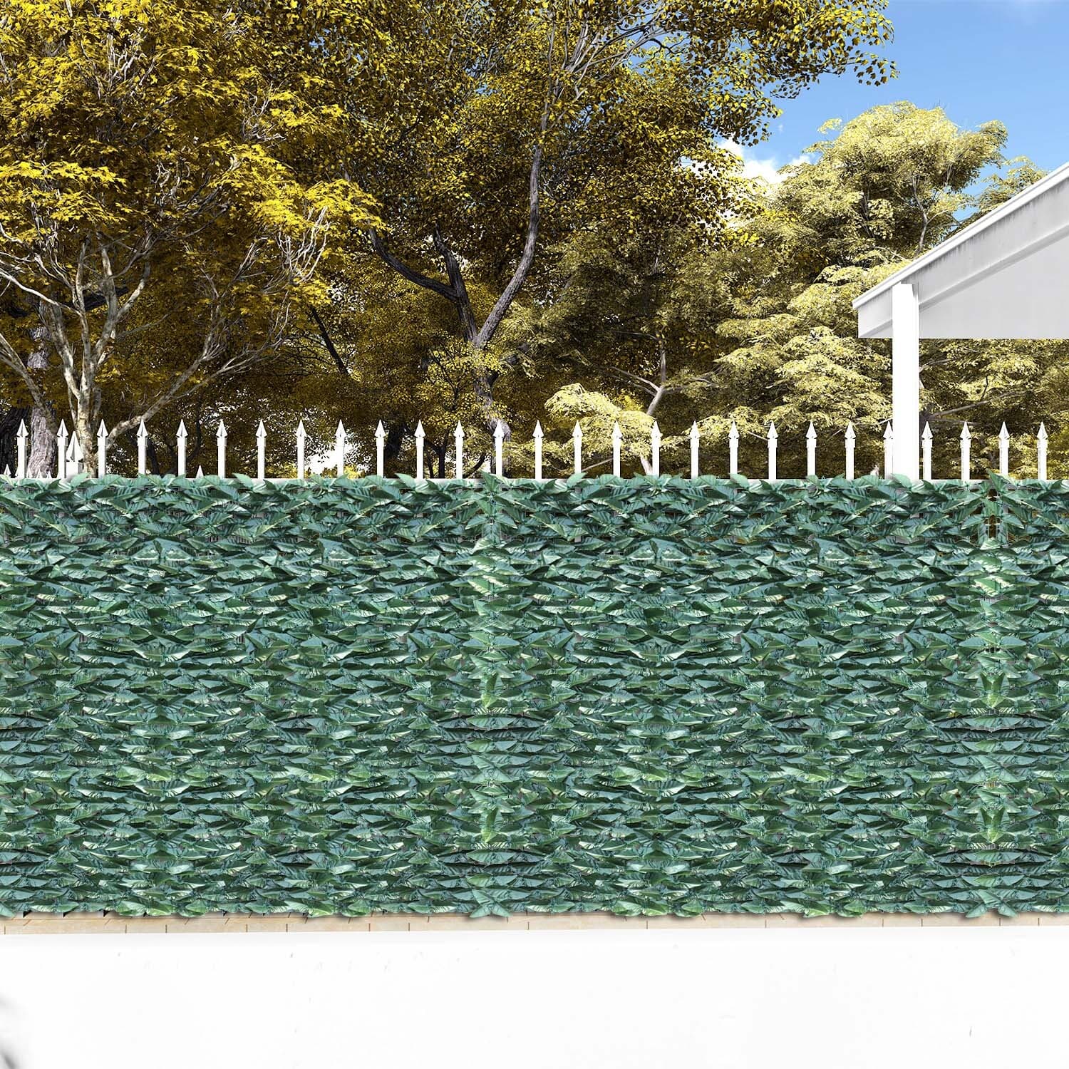 Artificial Faux Laurel Leaf Roll Hedge Decor 58"x196" Privacy Fence Wall Decor 5