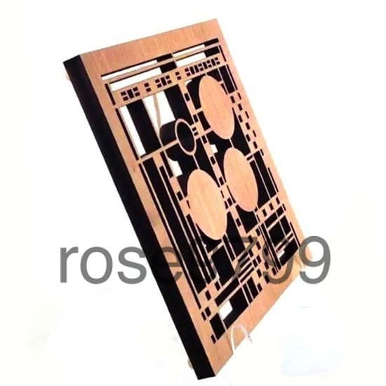 Frank Lloyd Wright Laser Cut Wood Coonley Trivet and Wall Plaque TR08 NIB 3