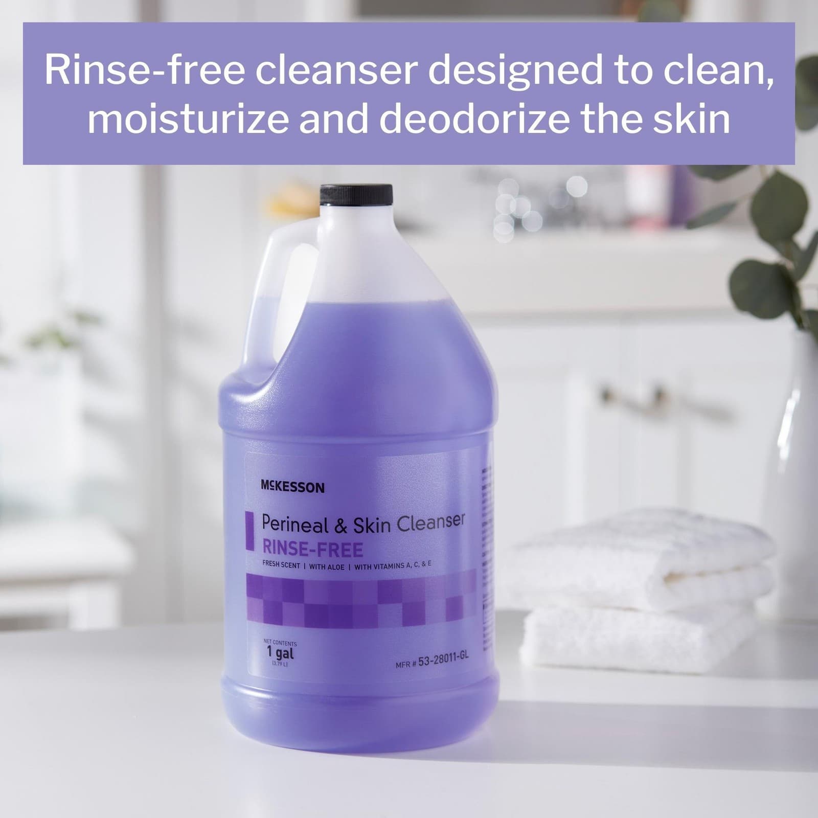 McKesson Perineal Wash Rinse-Free Fresh Scent Liquid Skin Cleanser 1 Gal 1 Jug 2
