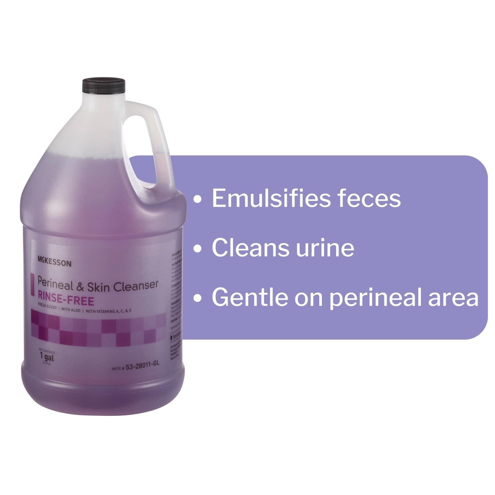 McKesson Perineal Wash Rinse-Free Fresh Scent Liquid Skin Cleanser 1 Gal 1 Jug 5