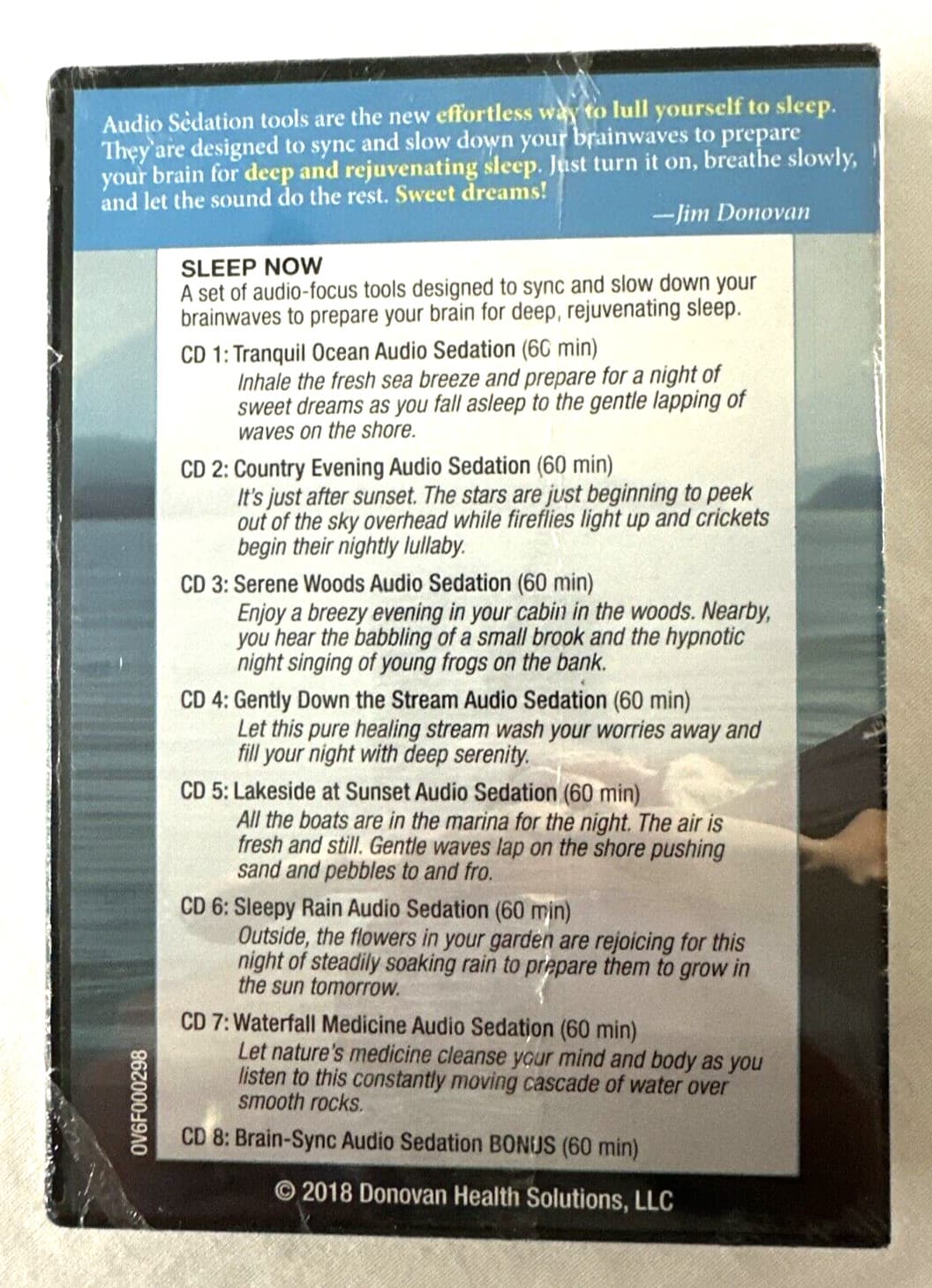 SLEEP NOW-Jim Donovan's Therapeutic Audio Sedation Toolkit CD Set NOS, Free Ship 3