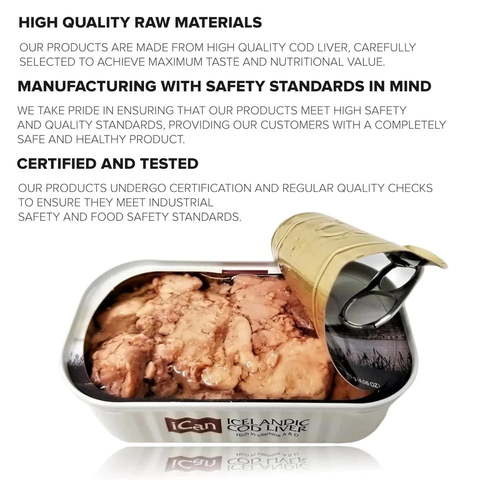 iCan Icelandic Cod Liver Wild Caught (4.06 oz / 115 g) - 3 Cans -  Exp 10/2029 6