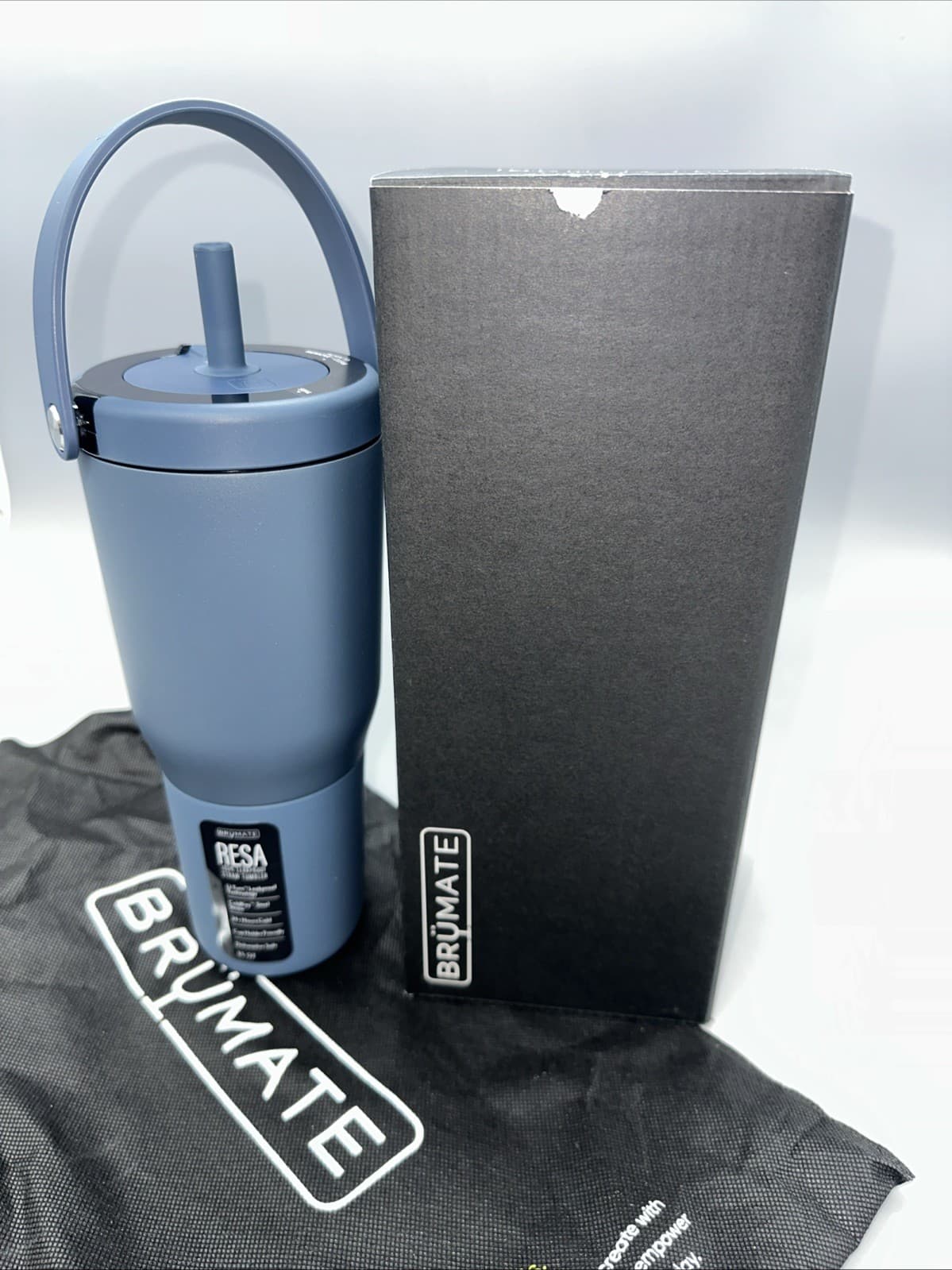 BRUMATE RESA 35OZ TRAVEL TUMBLER WITH HANDLE & FLEXIBLE STRAW-NIGHTFALL BLUE